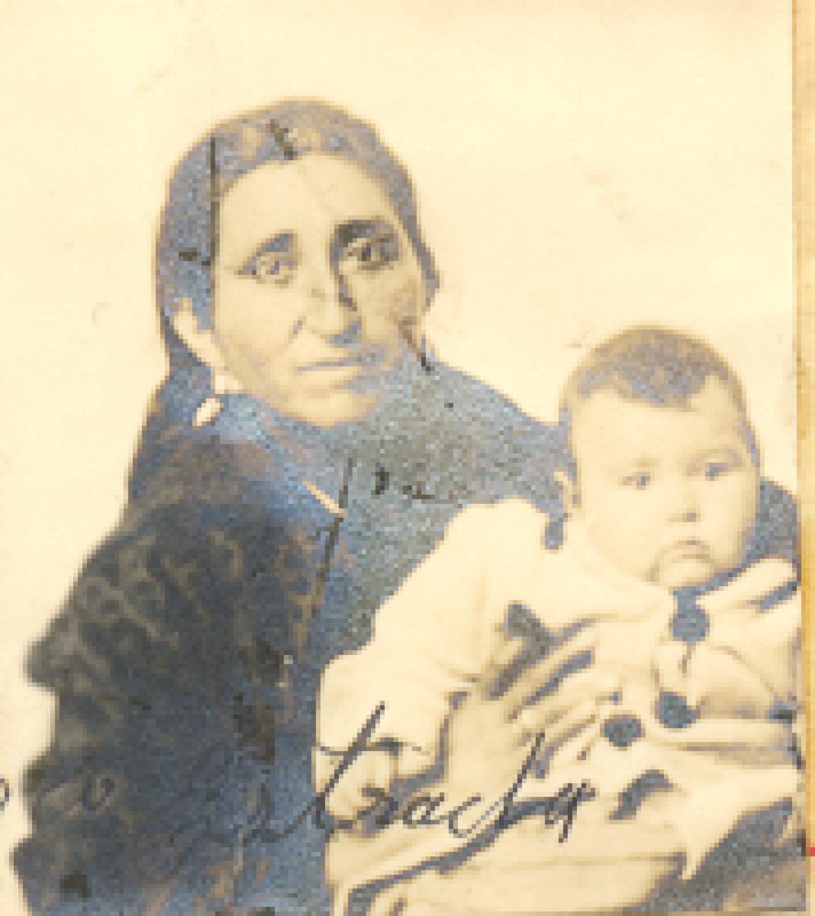 Agripina de Estrada y si hija María Estrada, retrato.
