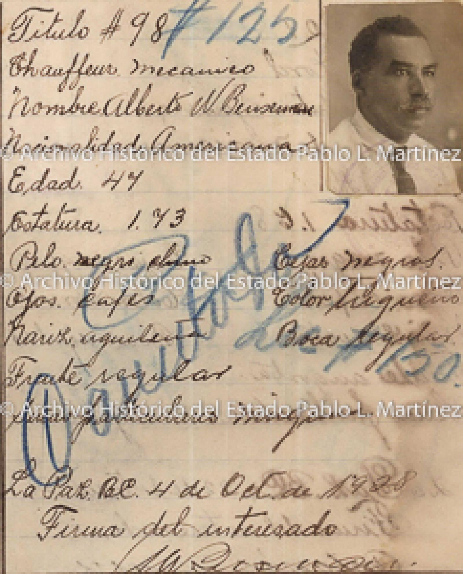 "Albert W. Bensenman", retrato.