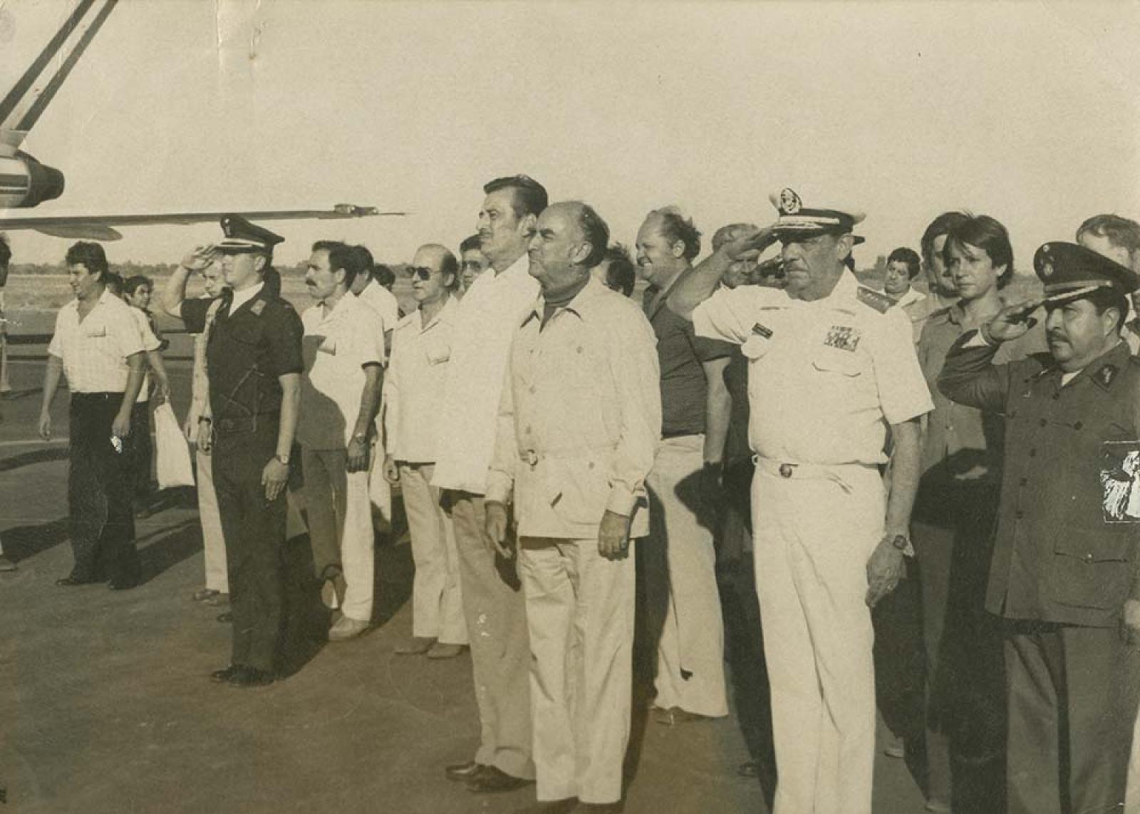 Alberto Alvarado Arámburo y José López Portillo en visita de trabajo.