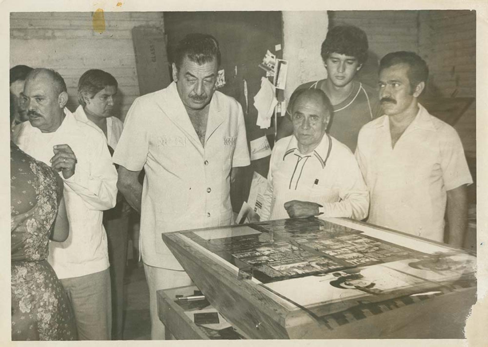 Alberto Andrés Alvarado en taller de fotomecánica.