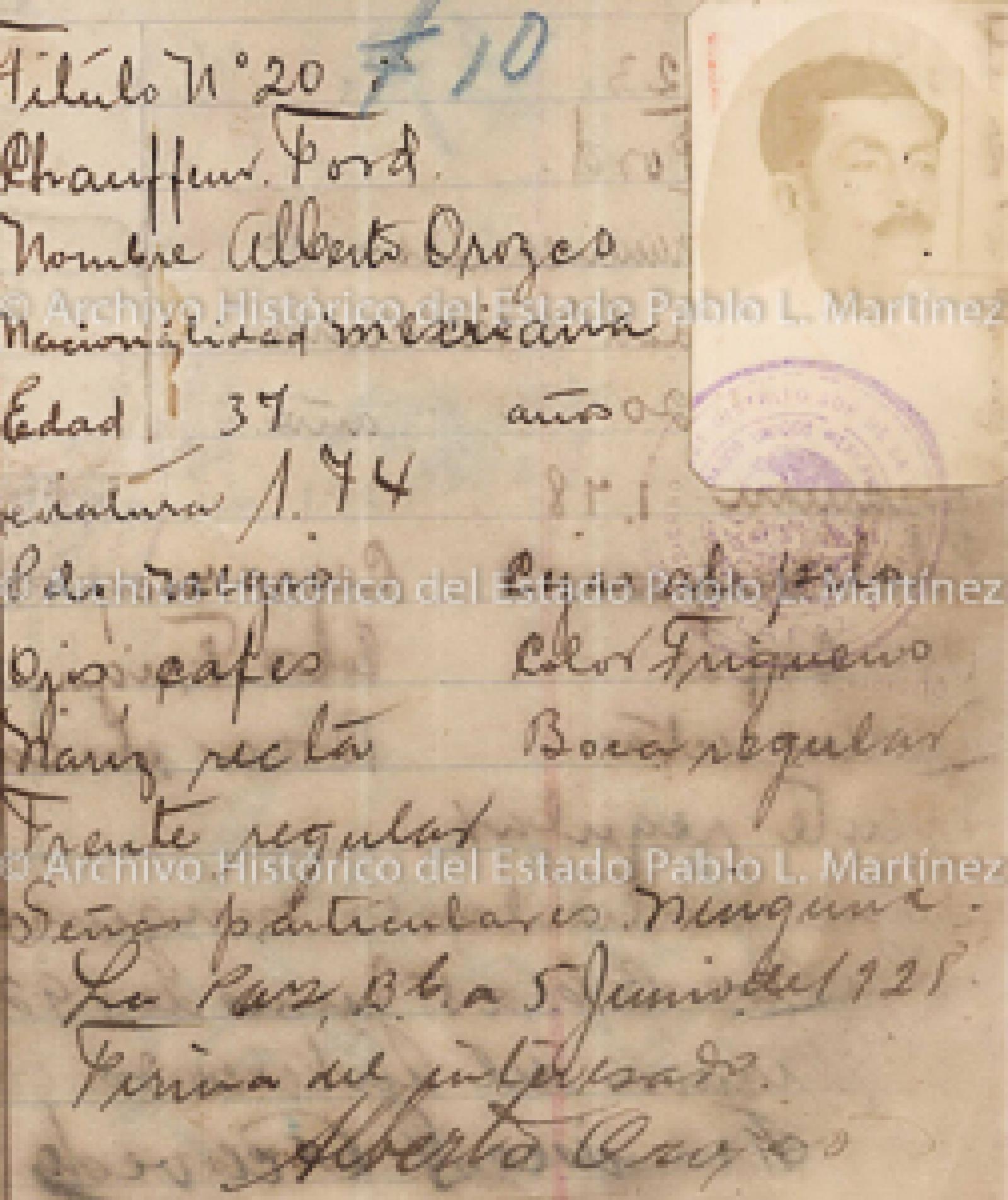"Alberto Orozco", retrato.
