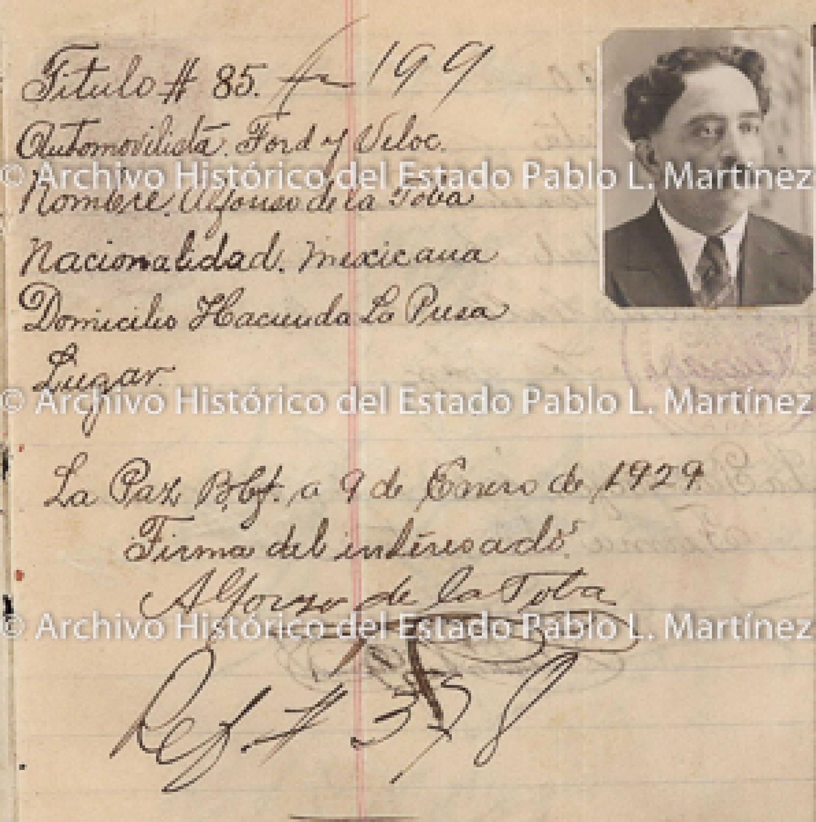 "Alfonso de la Toba", retrato.