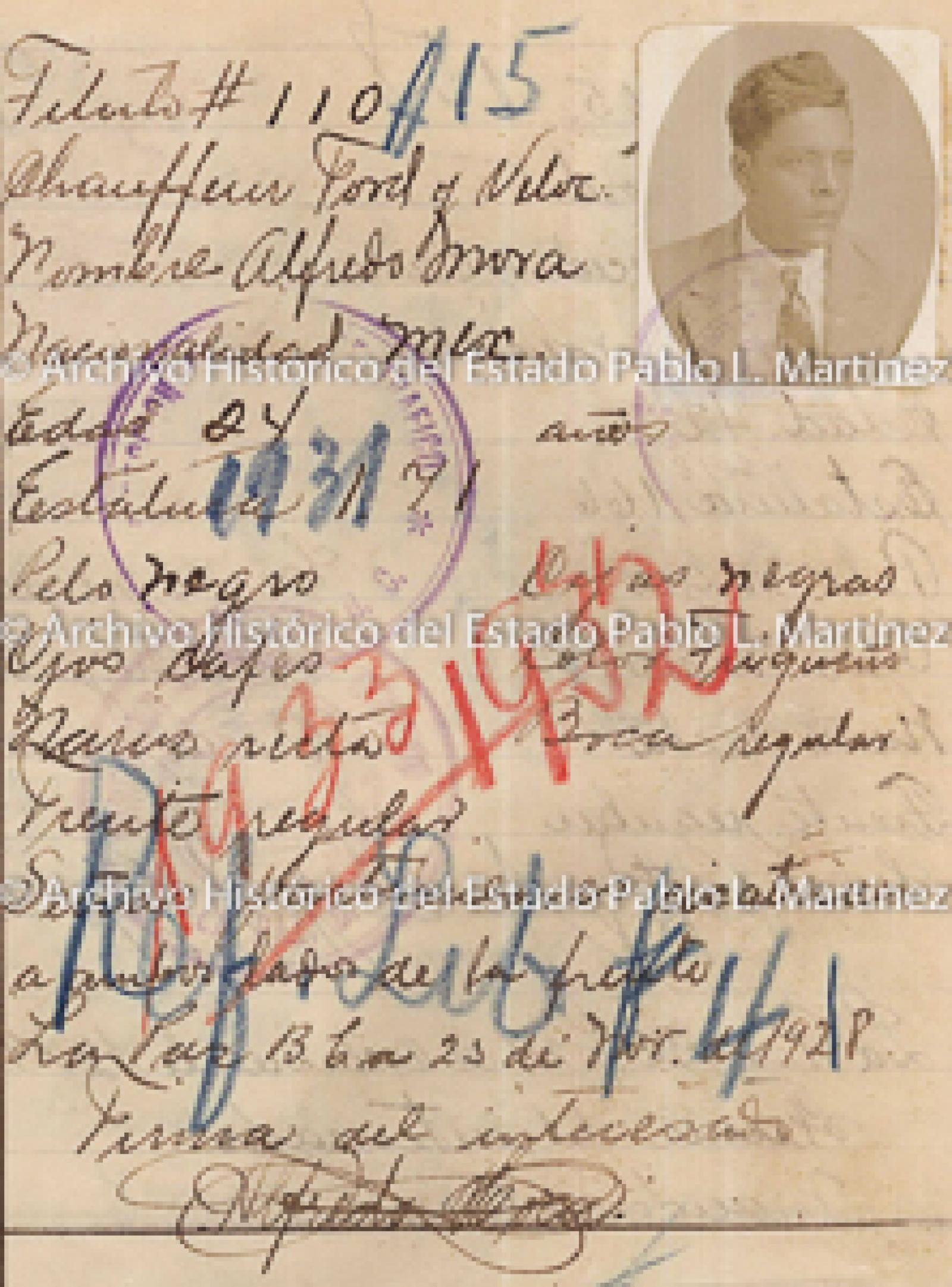 "Alfredo Mora", retrato.