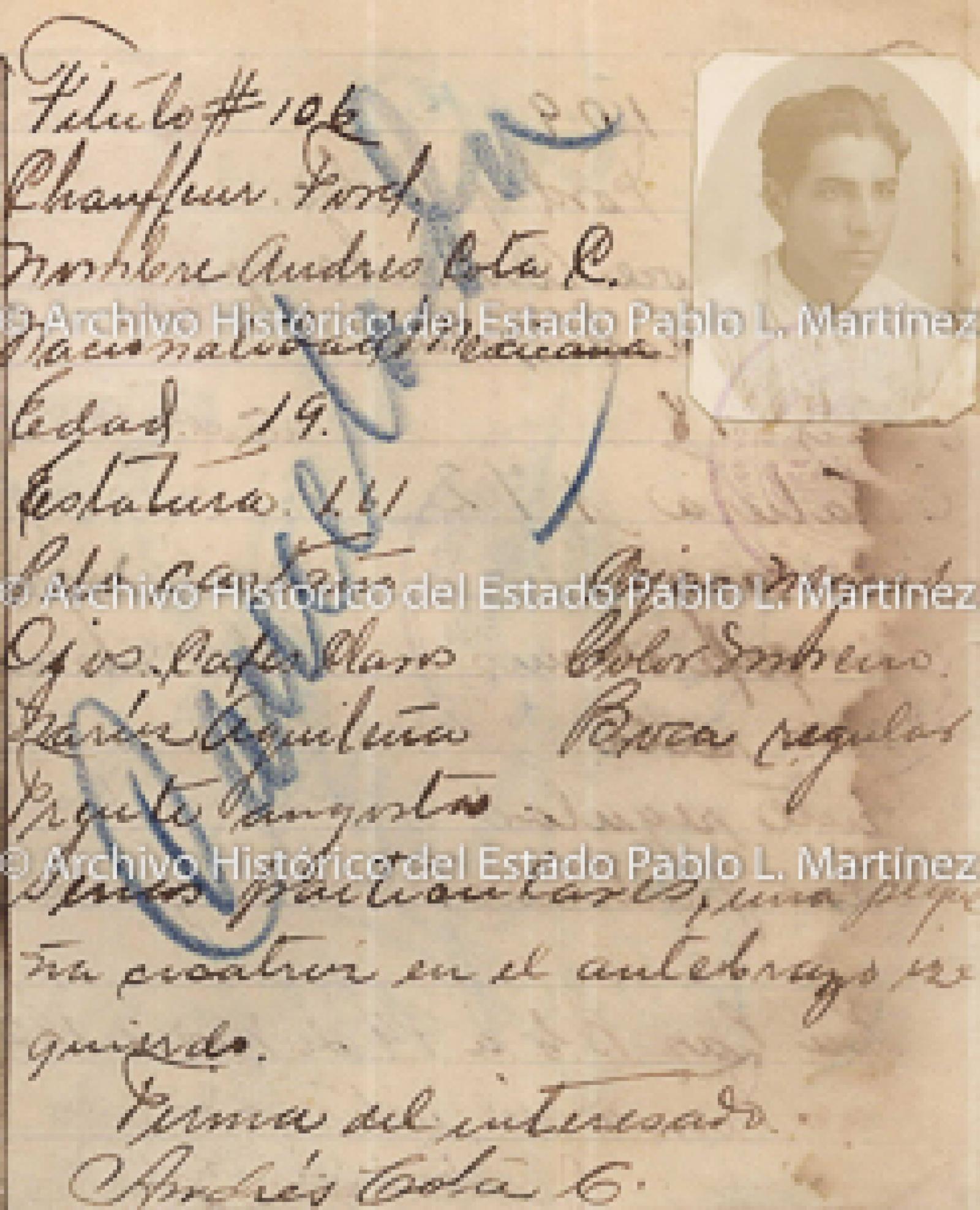 "Andrés Cota C.", retrato.