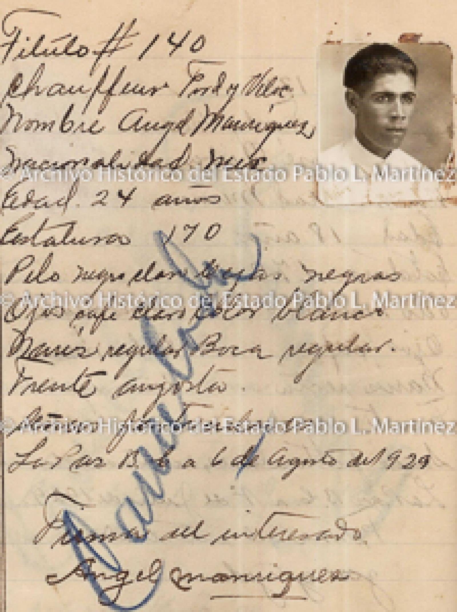 "Ángel Manríquez", retrato.