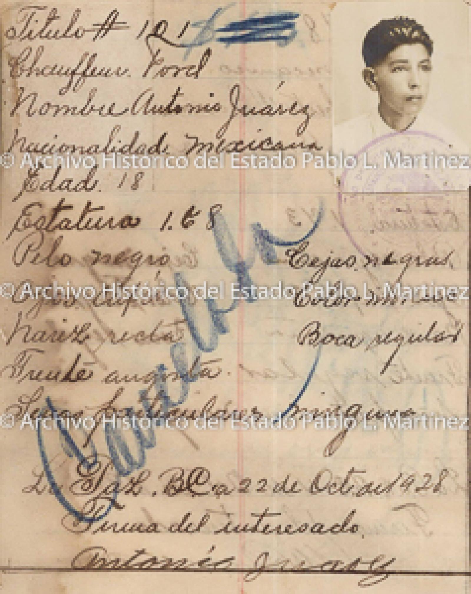 "Antonio Juárez", retrato.