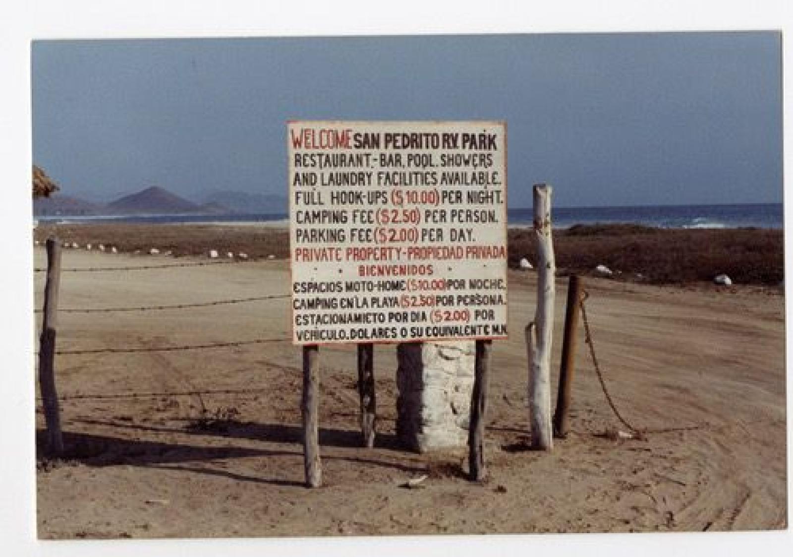 Anuncio de publicidad sobre las actividades y servicios que ofrece el Parque San Pedrito R. V.