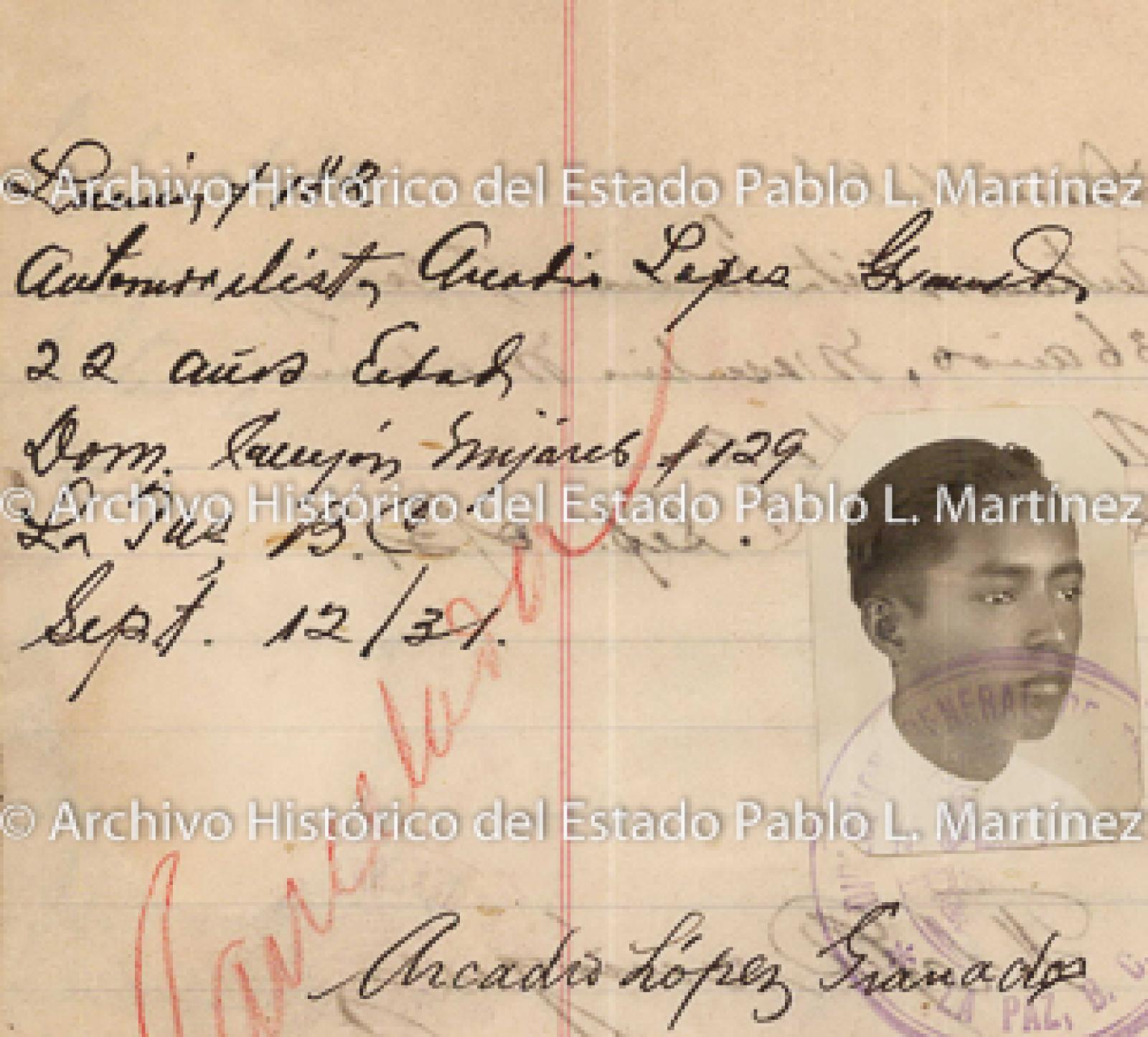 "Arcadio López Granados", retrato.