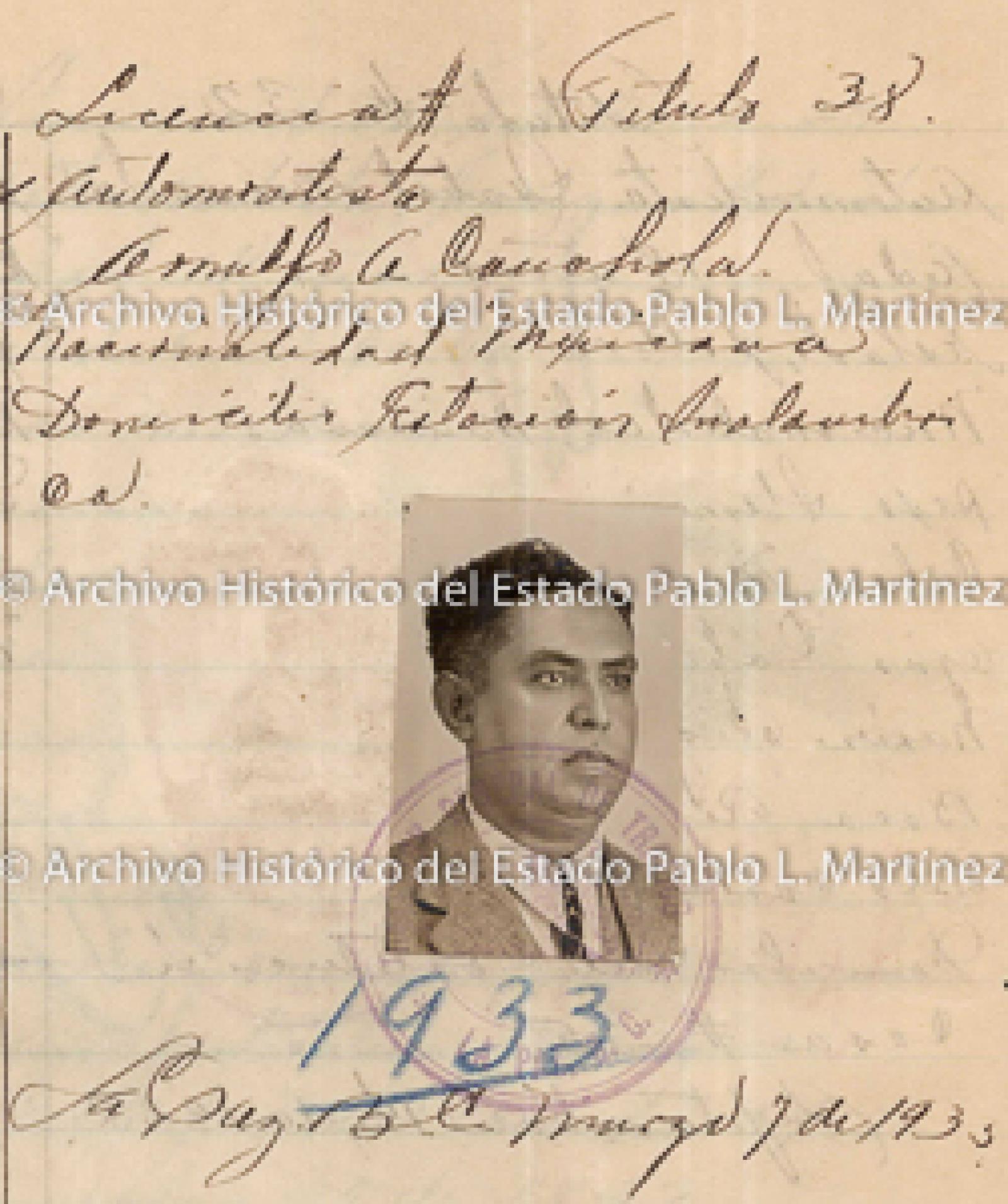 "Arnulfo A. Canchola", retrato.