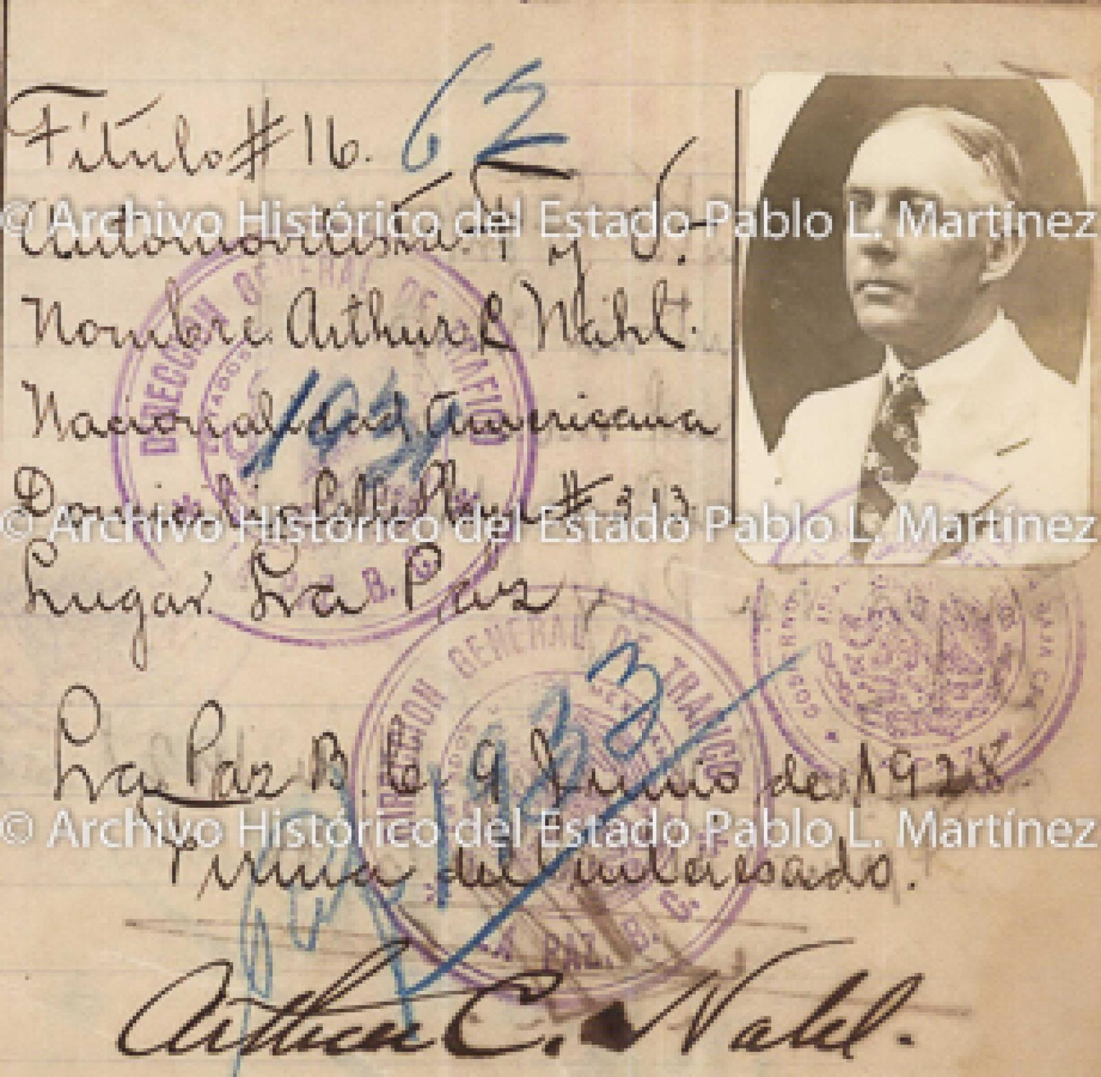 "Arthur C. Nahl", retrato.