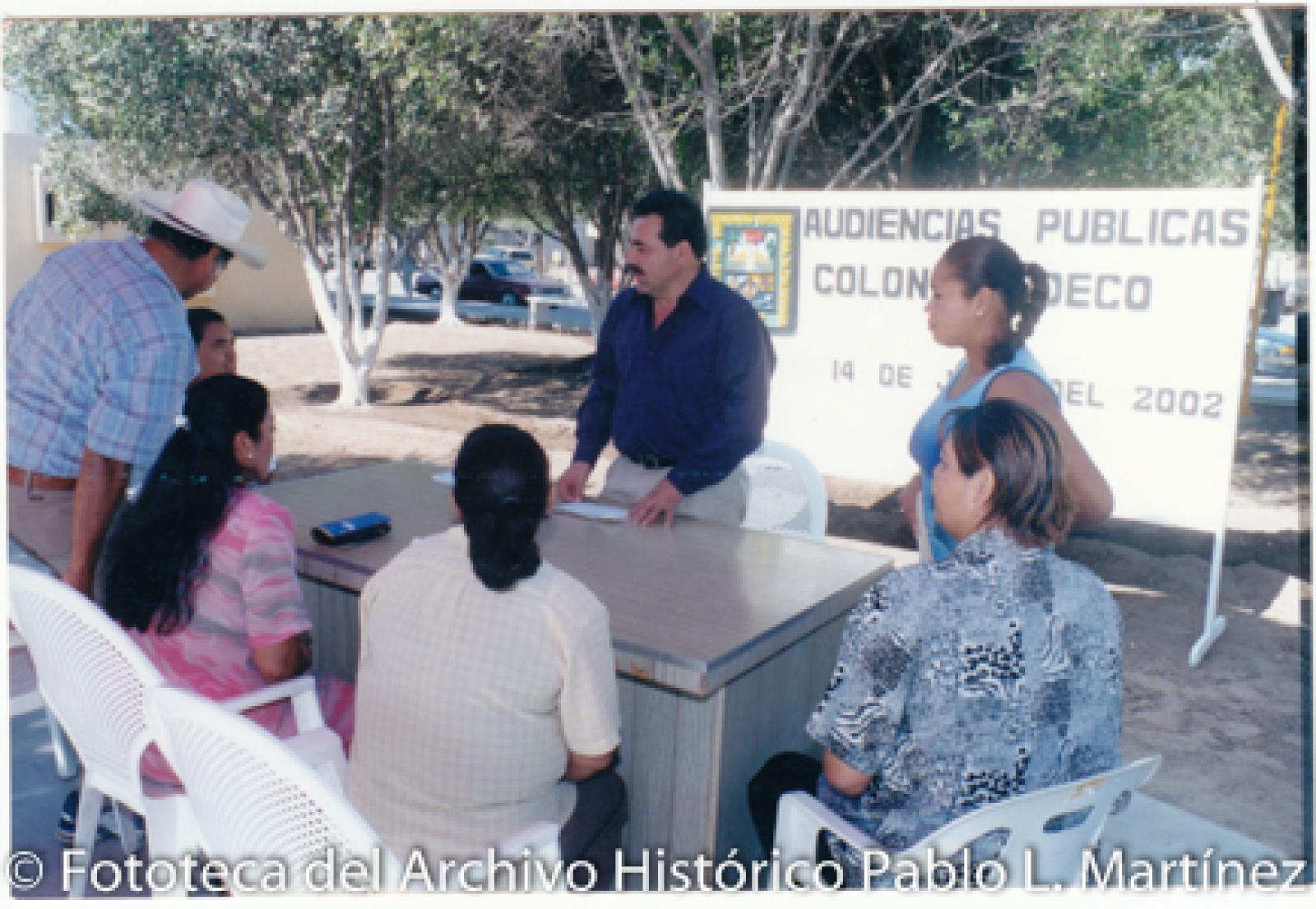 Audiencias públicas, en colonia Indeco.