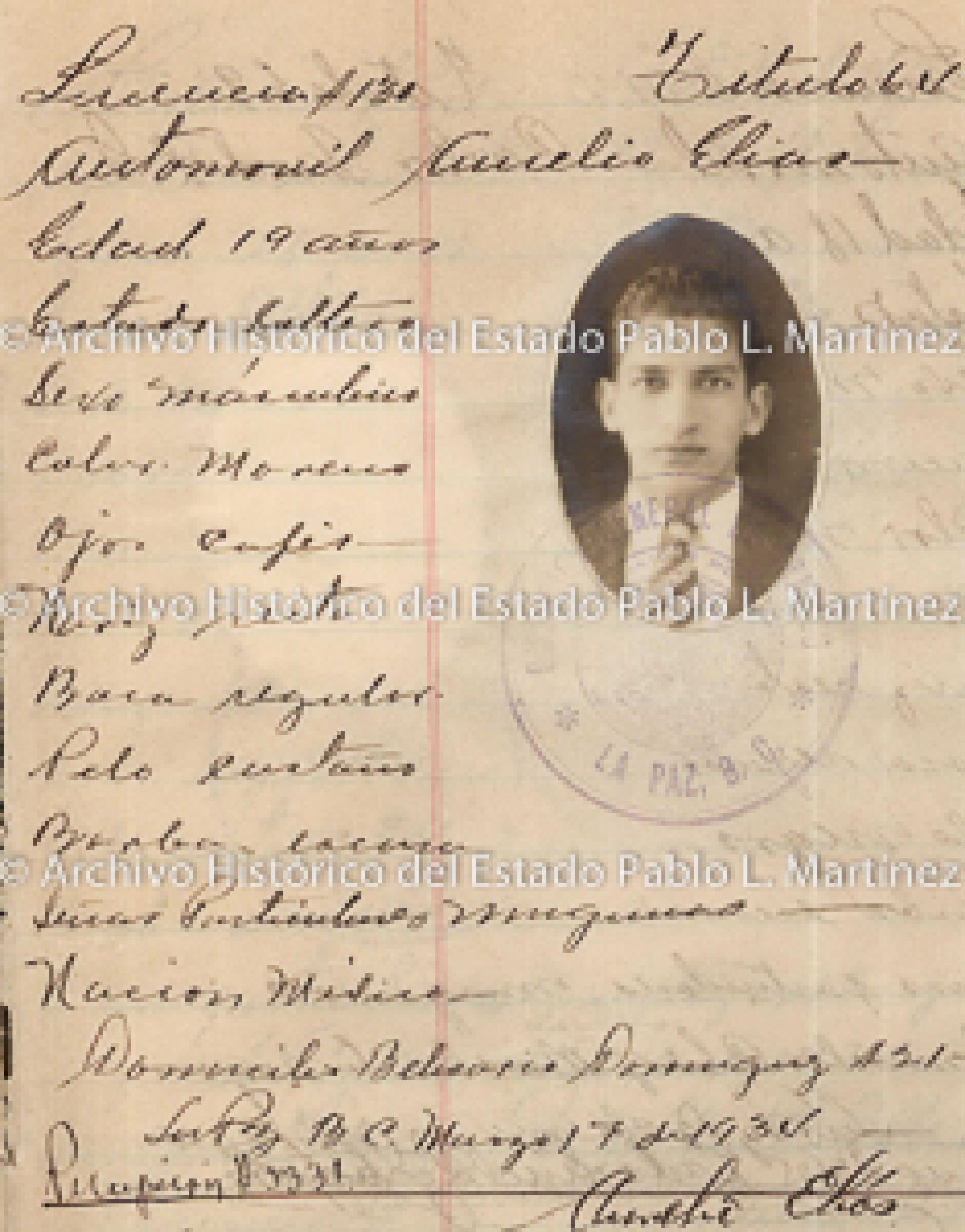 "Aurelio Elías", retrato.
