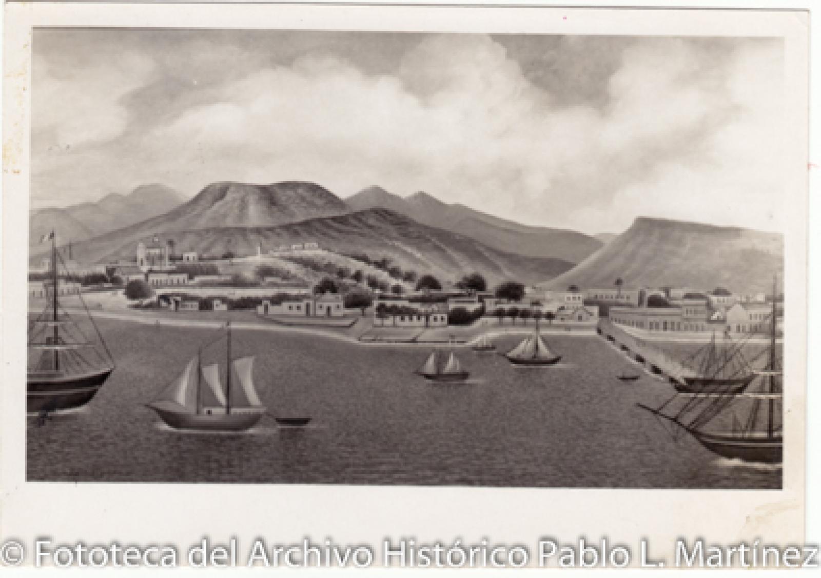 Bahía de La Paz, en dibujo.