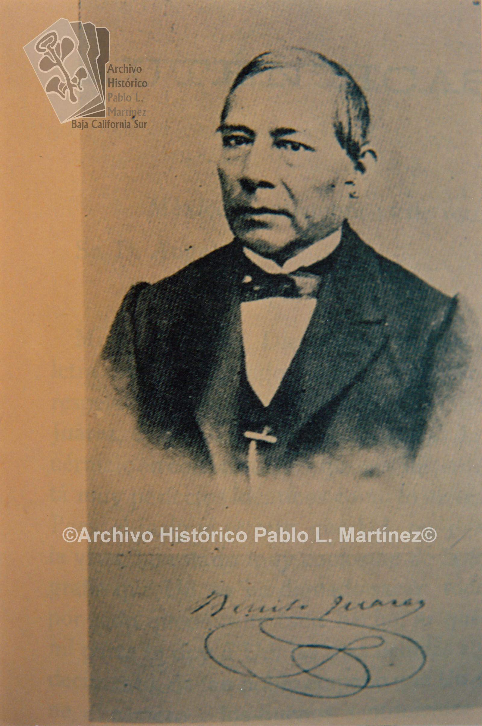 Benito Juárez García y firma.