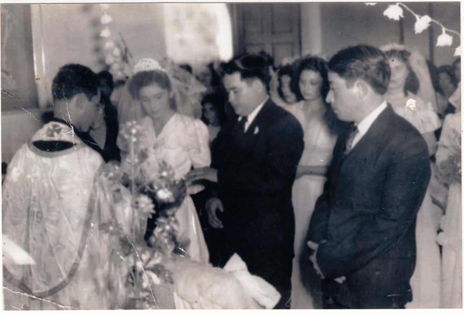 Boda religiosa, retrato de grupo.