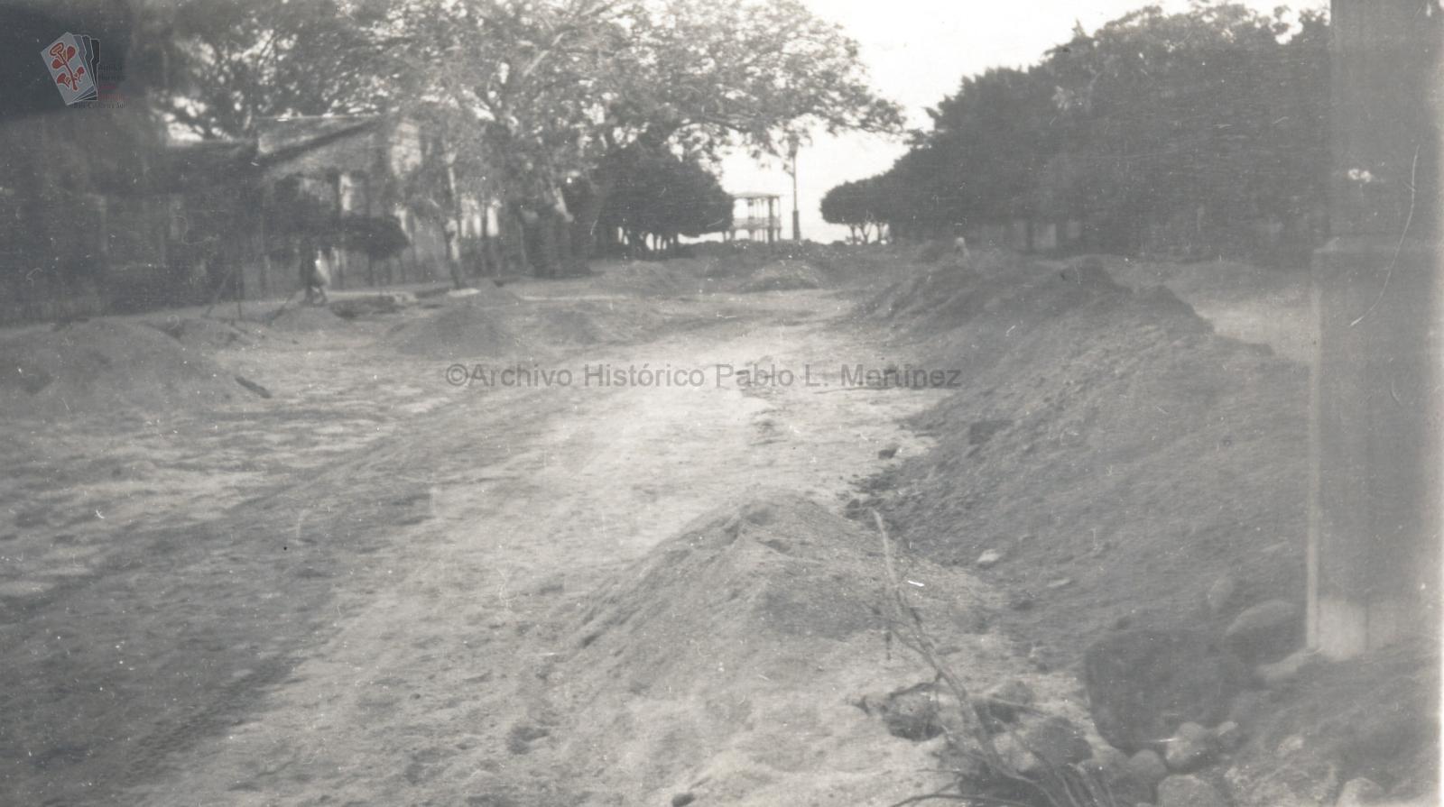 Calle 16 de septiembre hacia el malecón después de un huracán.