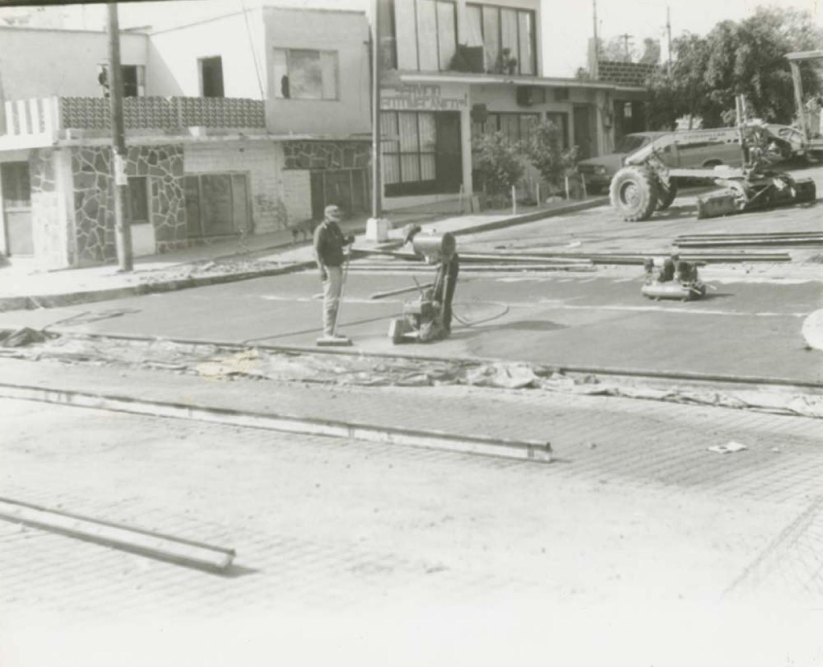 Calle en obra pública.