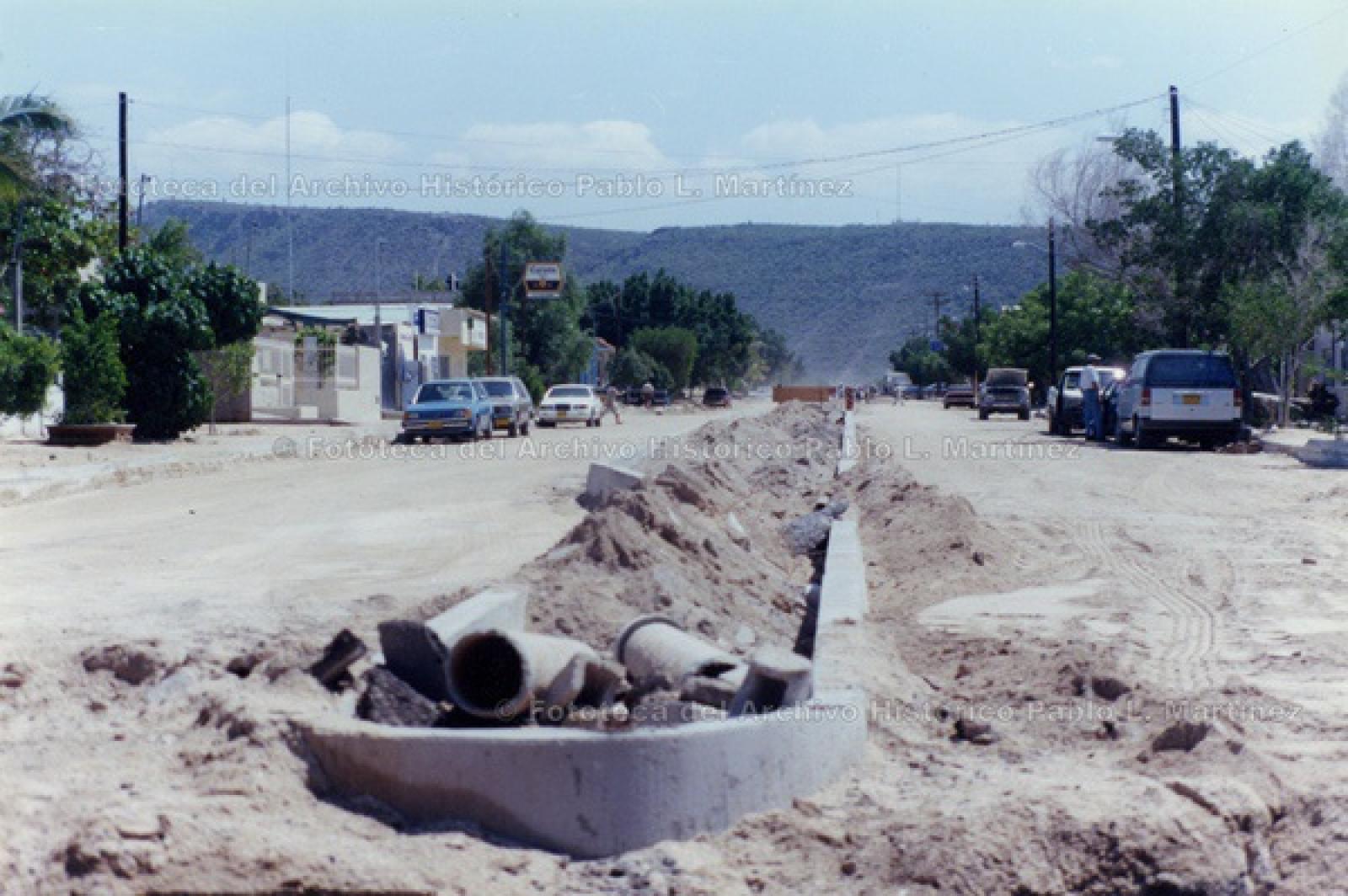 Calle en obra pública.