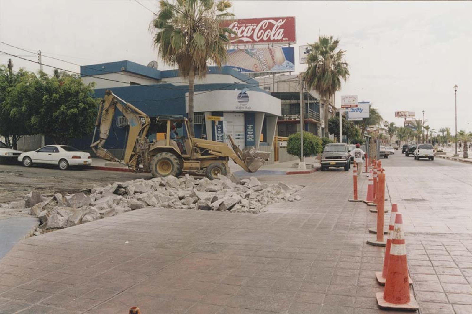 Calle Ignacio Allende en obra de pavimentación.