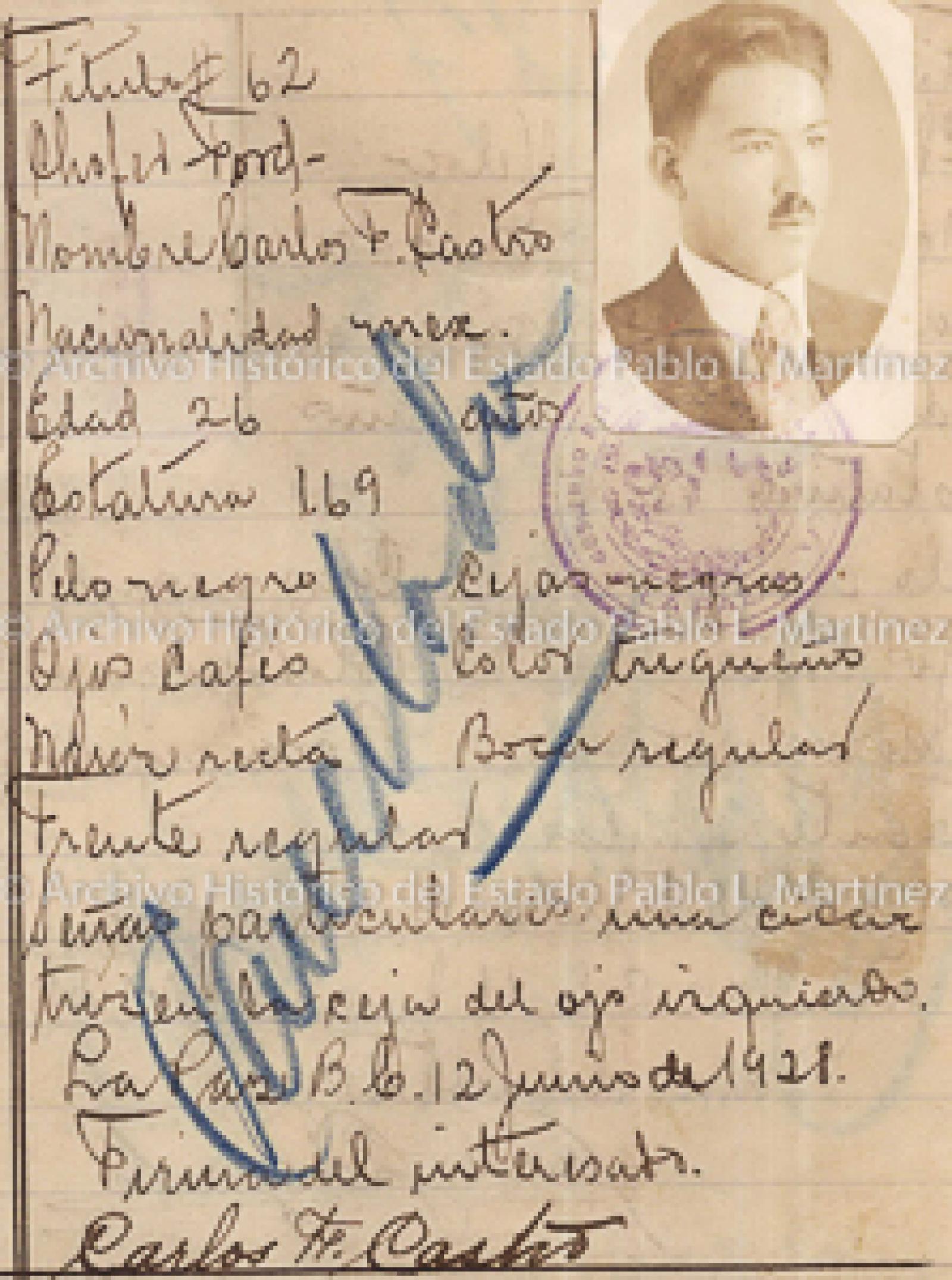 "Carlos F. Castro", retrato.