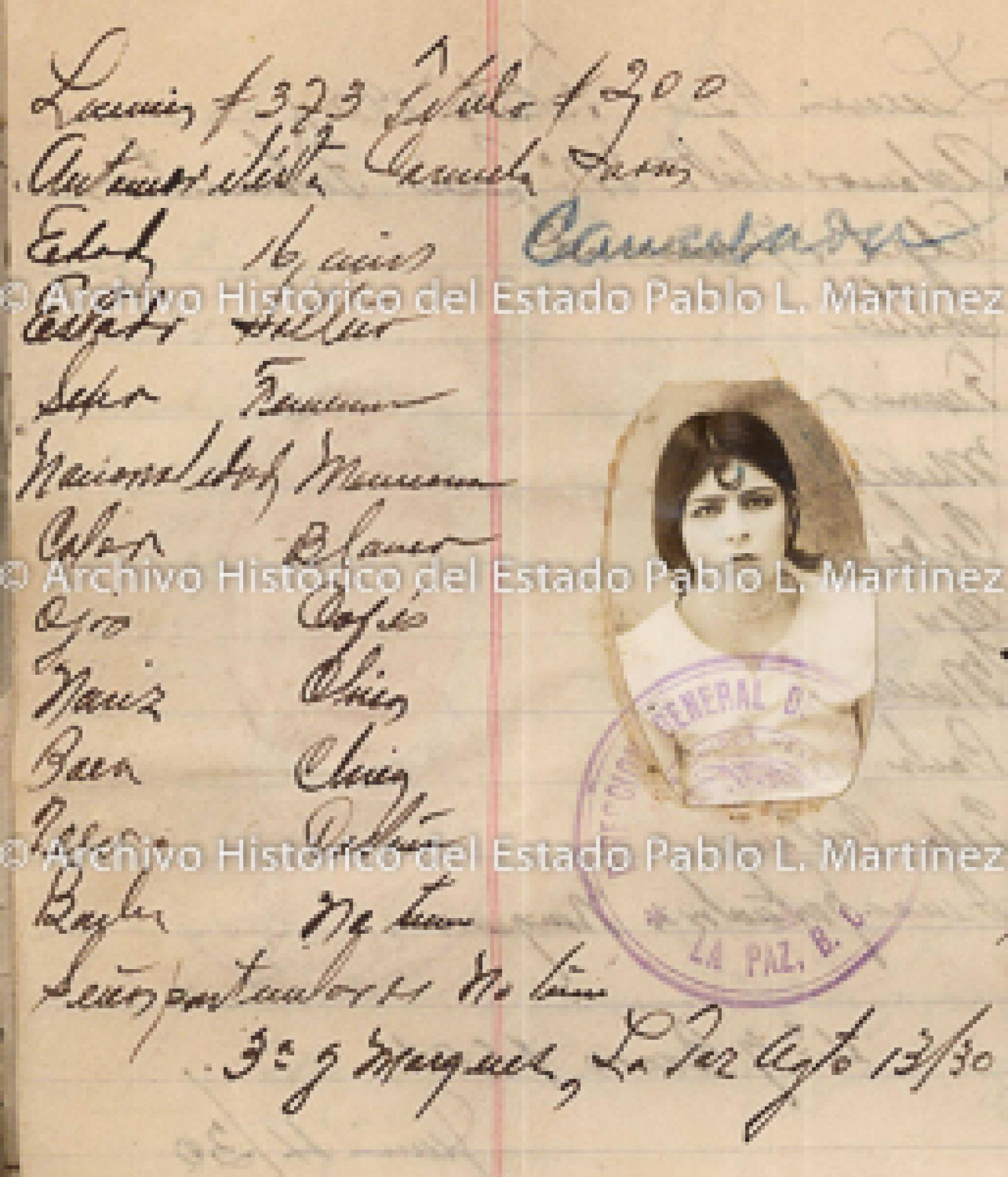 "Carmela Sains", retrato.