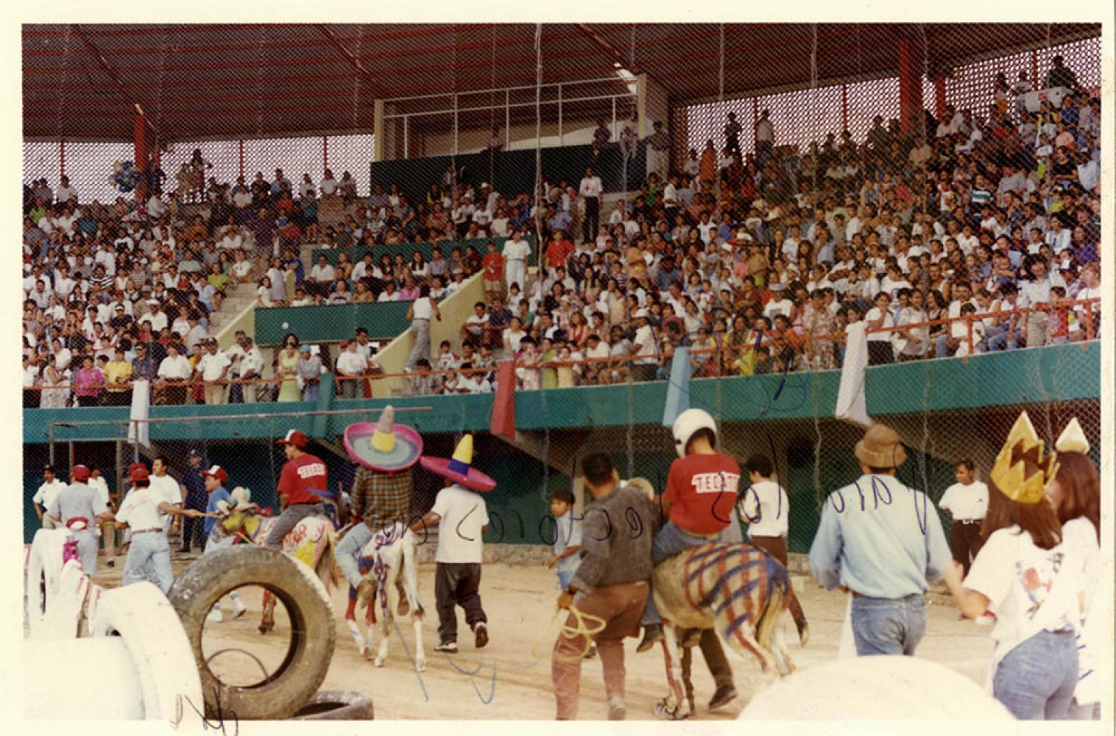 Carreras de burros en el estadio Arturo C. Nahl.