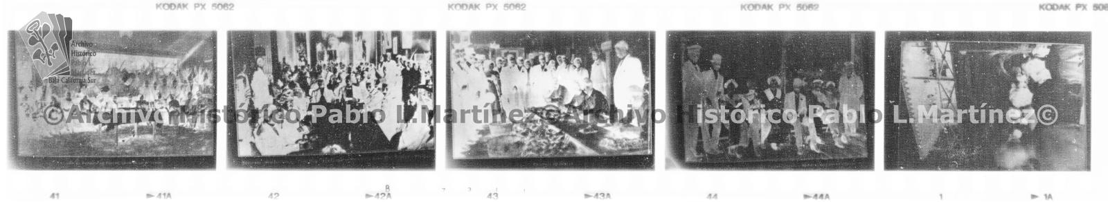 Cinco negativos de la visita de José María Pino Suárez a la ciudad de La Paz, Baja California.