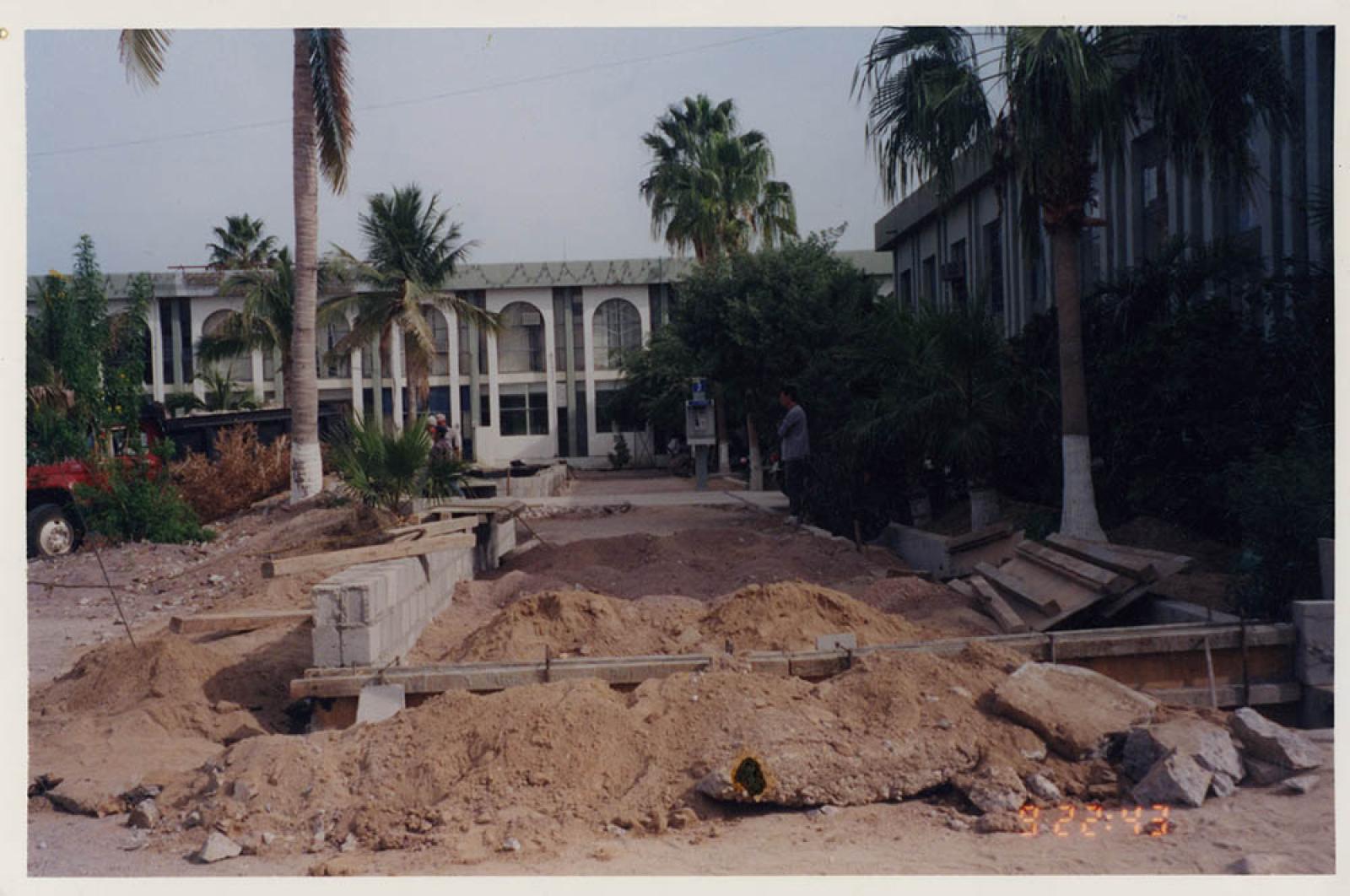 Construcción en las instalaciones del Poder Judicial del estado de Baja California Sur.