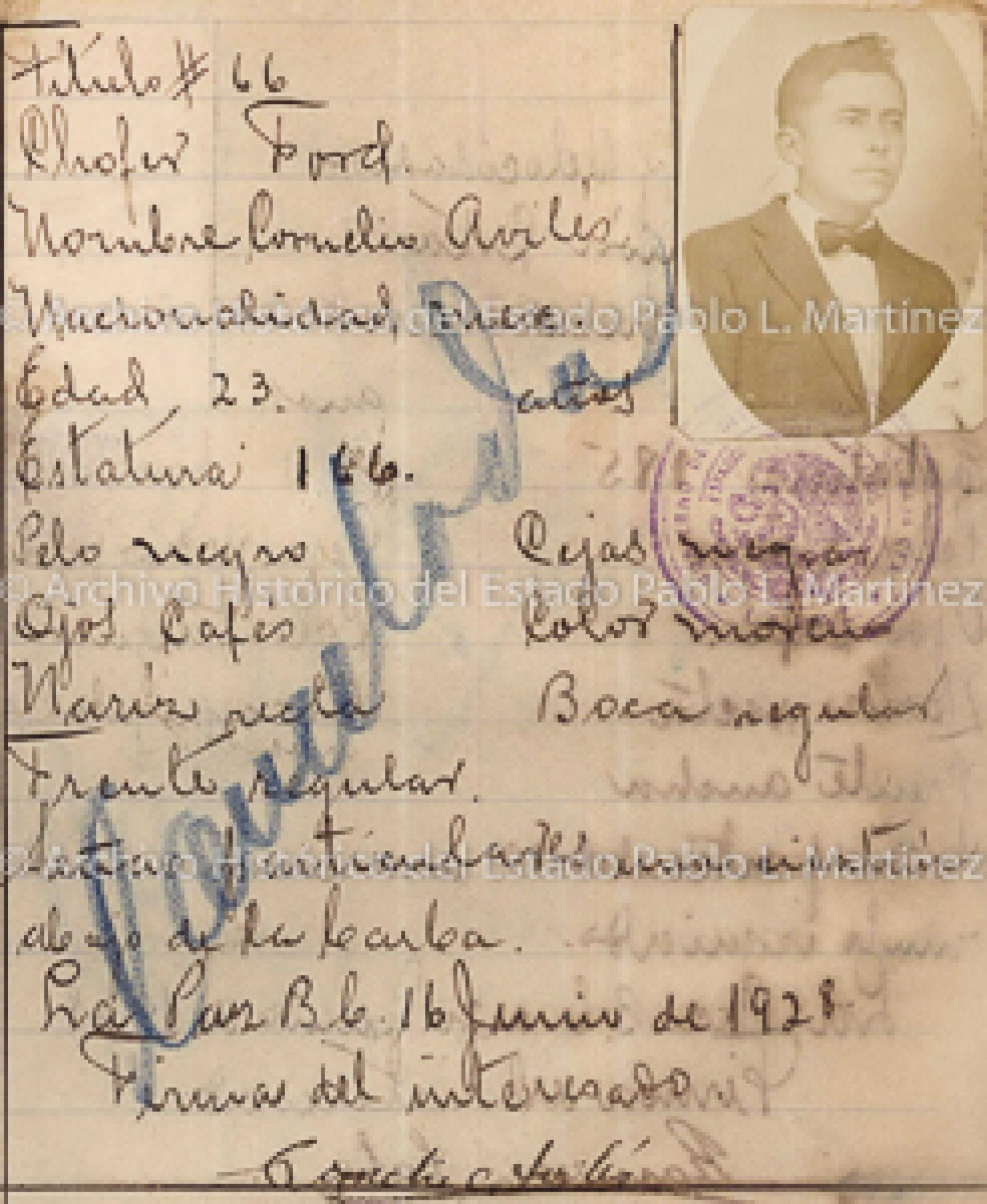"Cornelio Avilés", retrato.