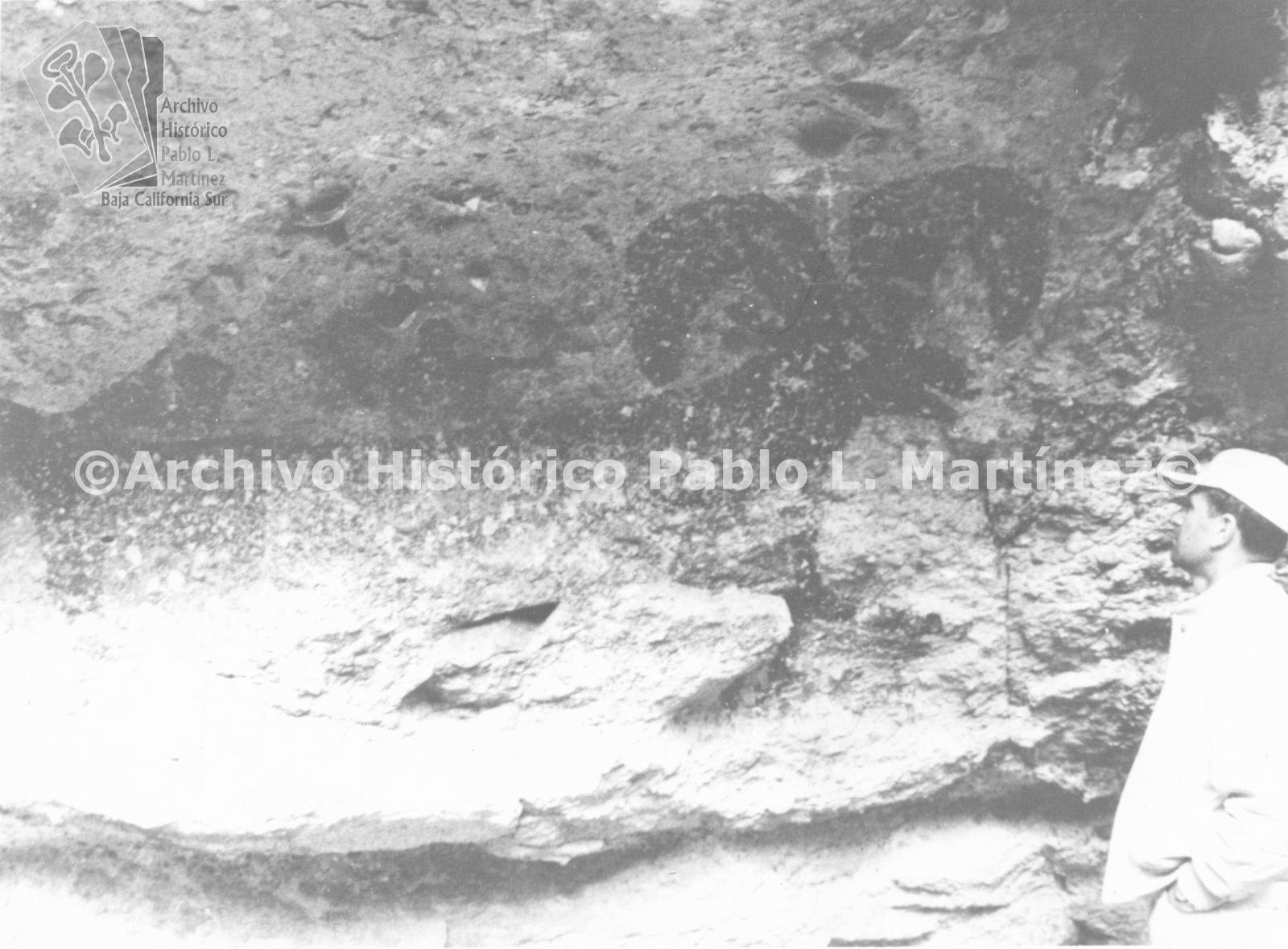 Detalle de pintura rupestre en la Cueva de Las Flechas, en la Sierra de San Francisco