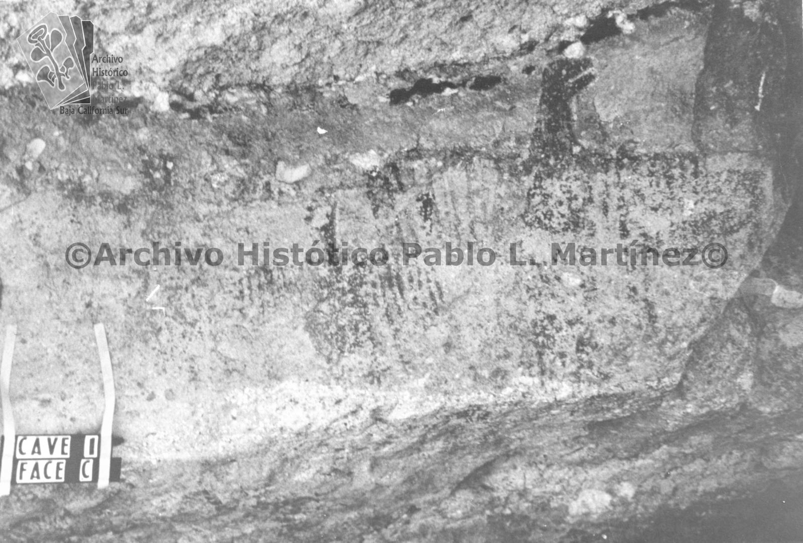 Detalle de pintura rupestre en la Cueva de Las Flechas, en la Sierra de San Francisco
