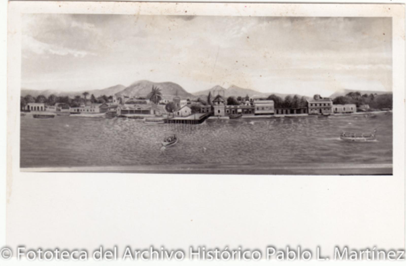 Dibujo del malecón de La Paz.