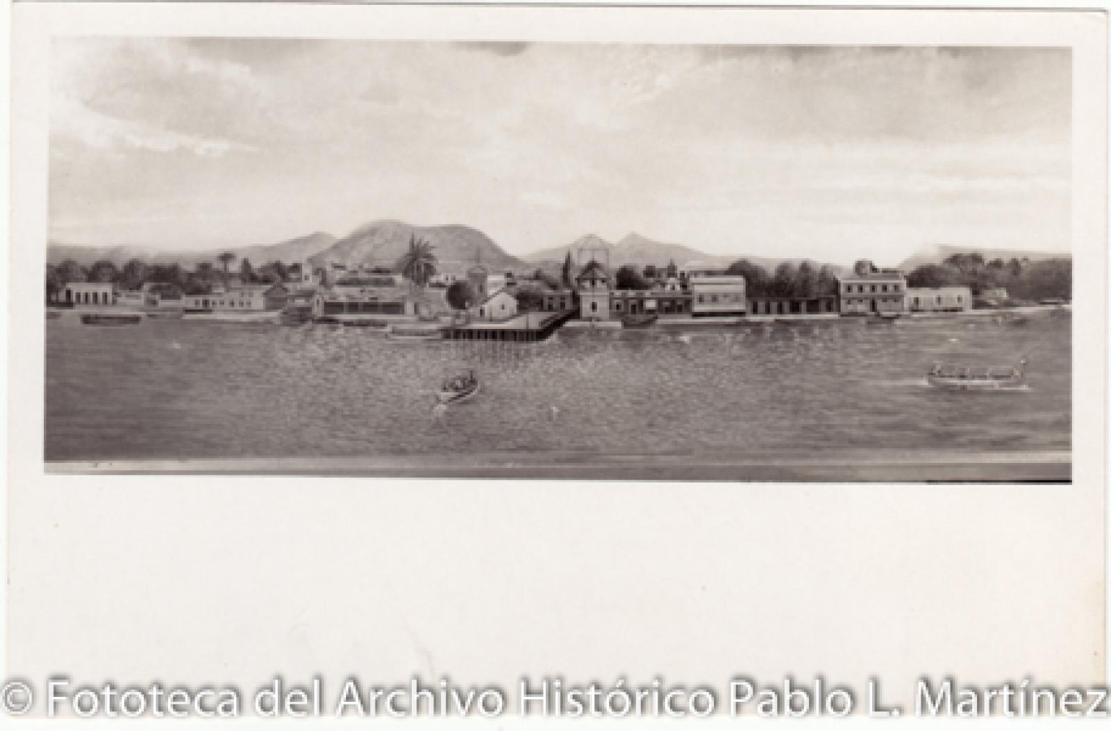 Dibujo del puerto de La Paz.