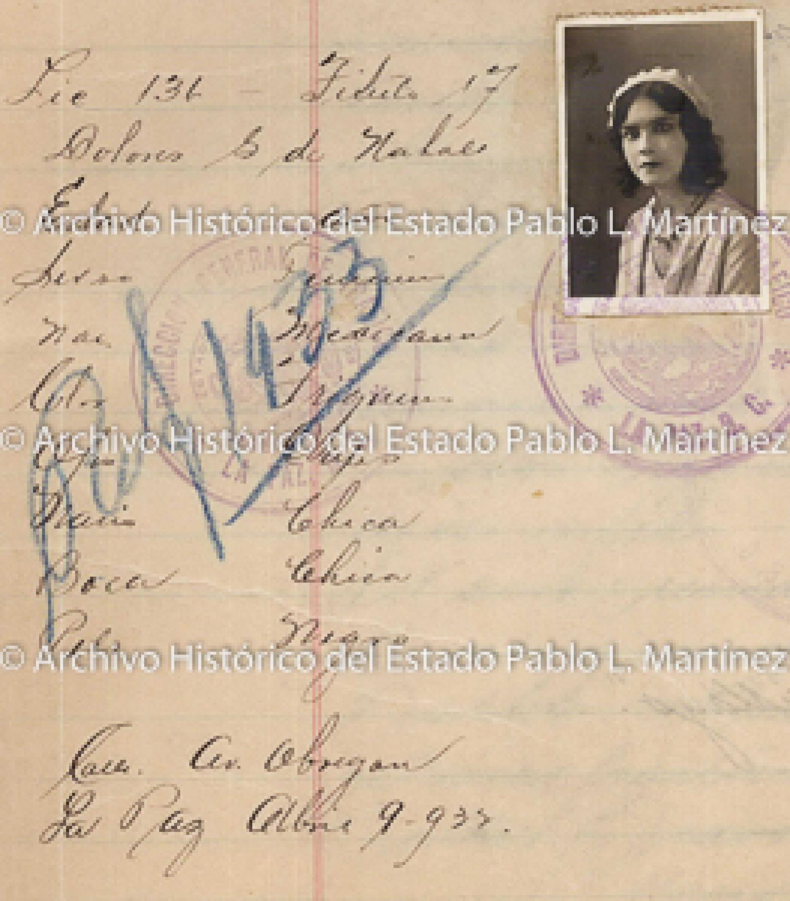 "Dolores S. de Nahal", retrato.