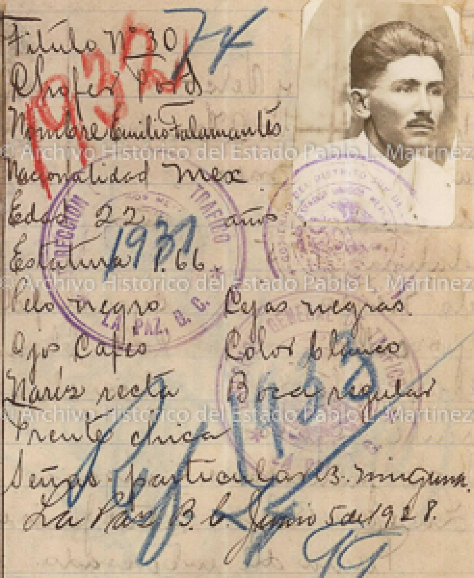 "Emilio Talamantes", retrato.