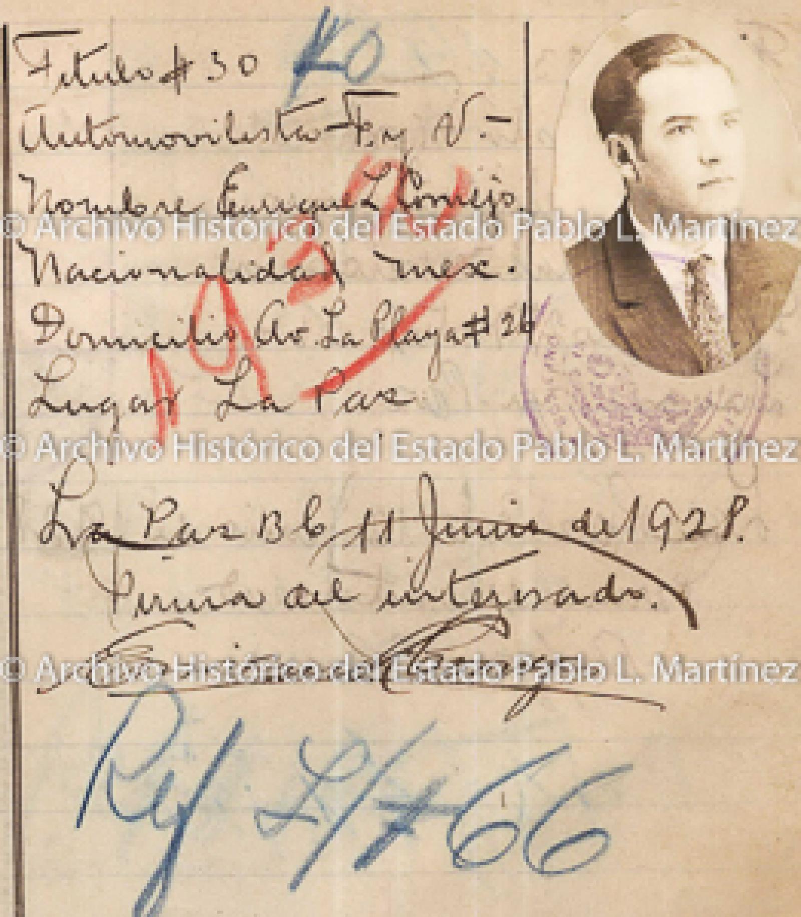"Enrique L. Cornejo", retrato.