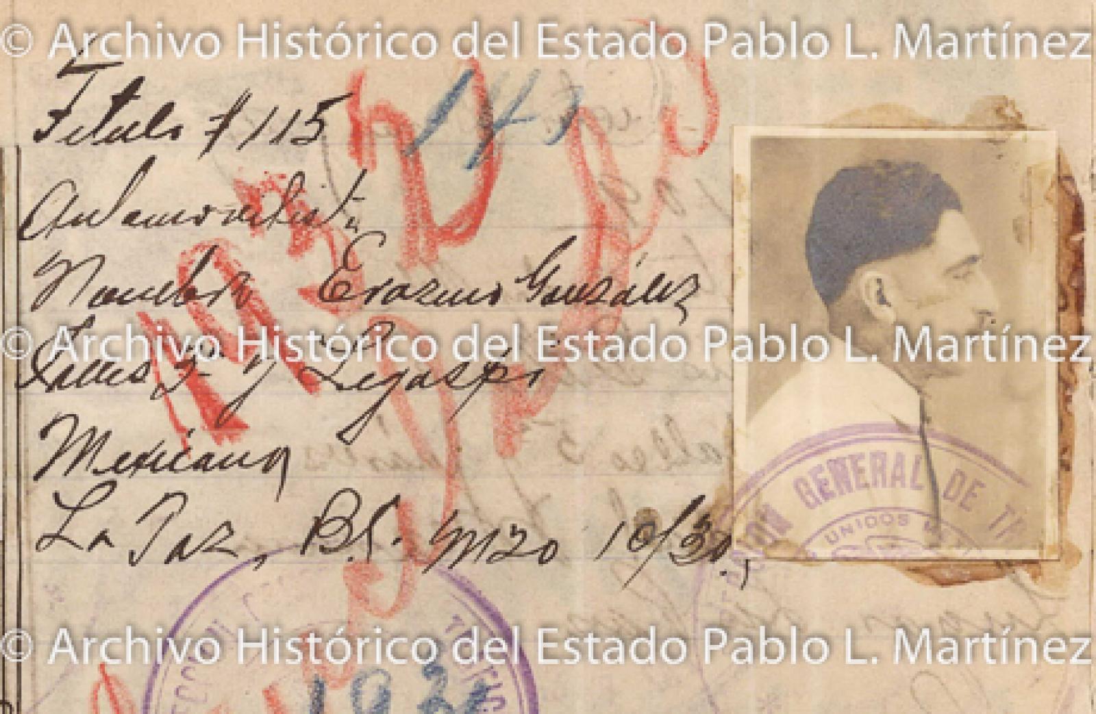 "Erasmo González", retrato.