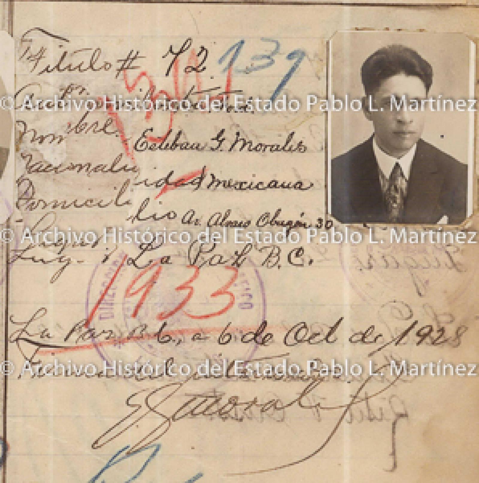 "Esteban G. Morales", retrato.