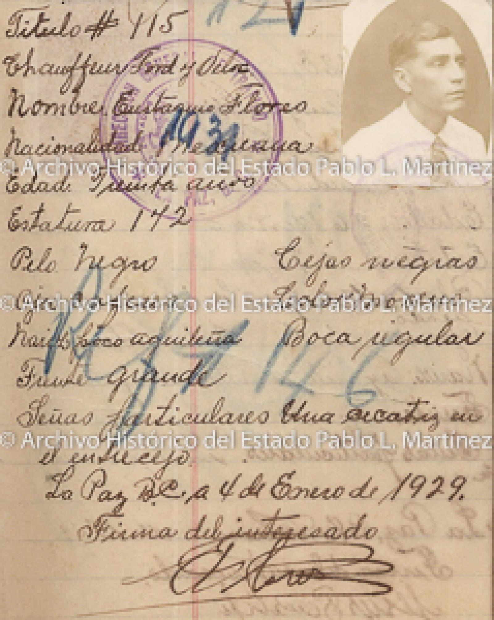 "Eustaquio Flores", retrato.