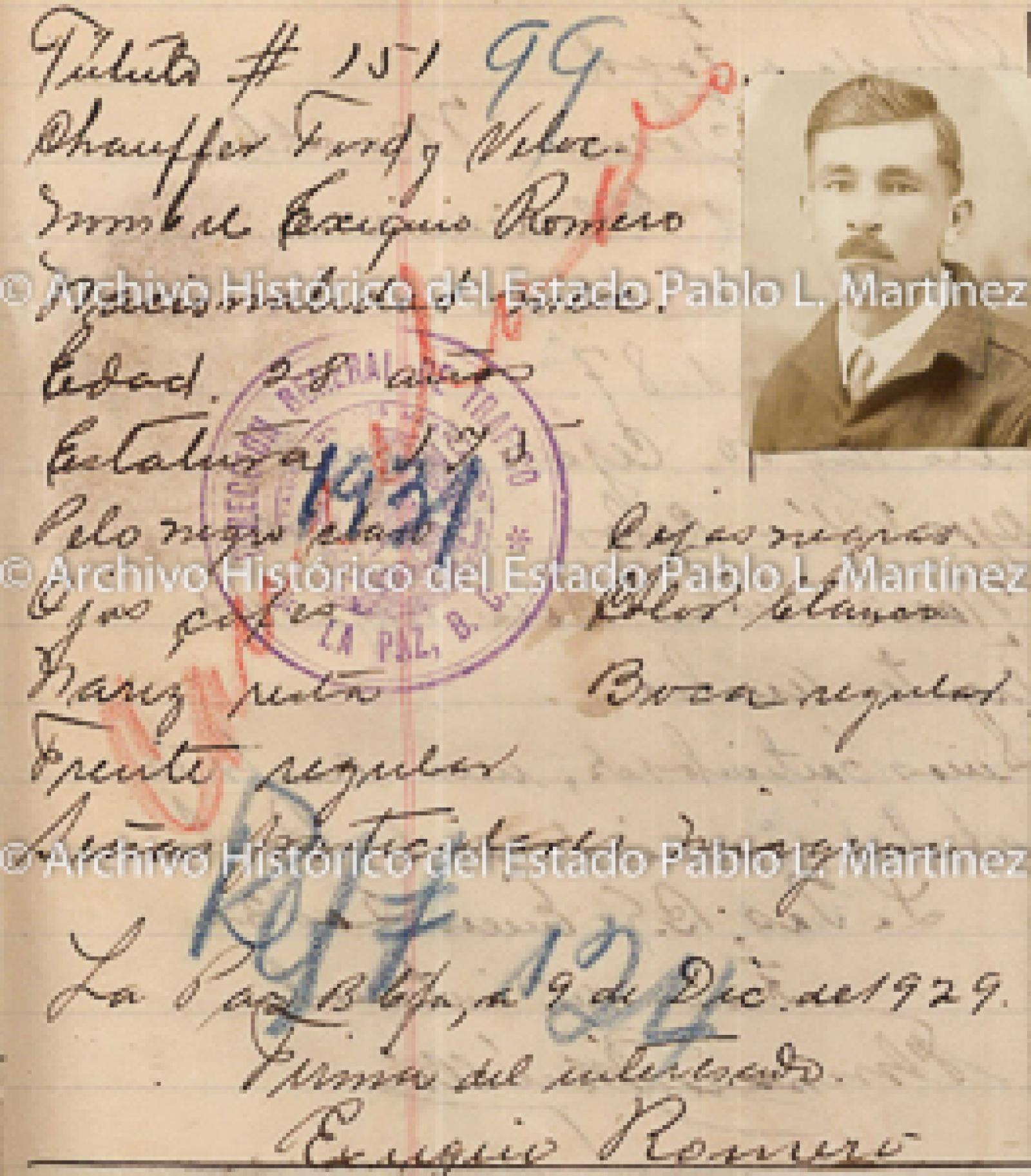 "Exiquio Romero", retrato.