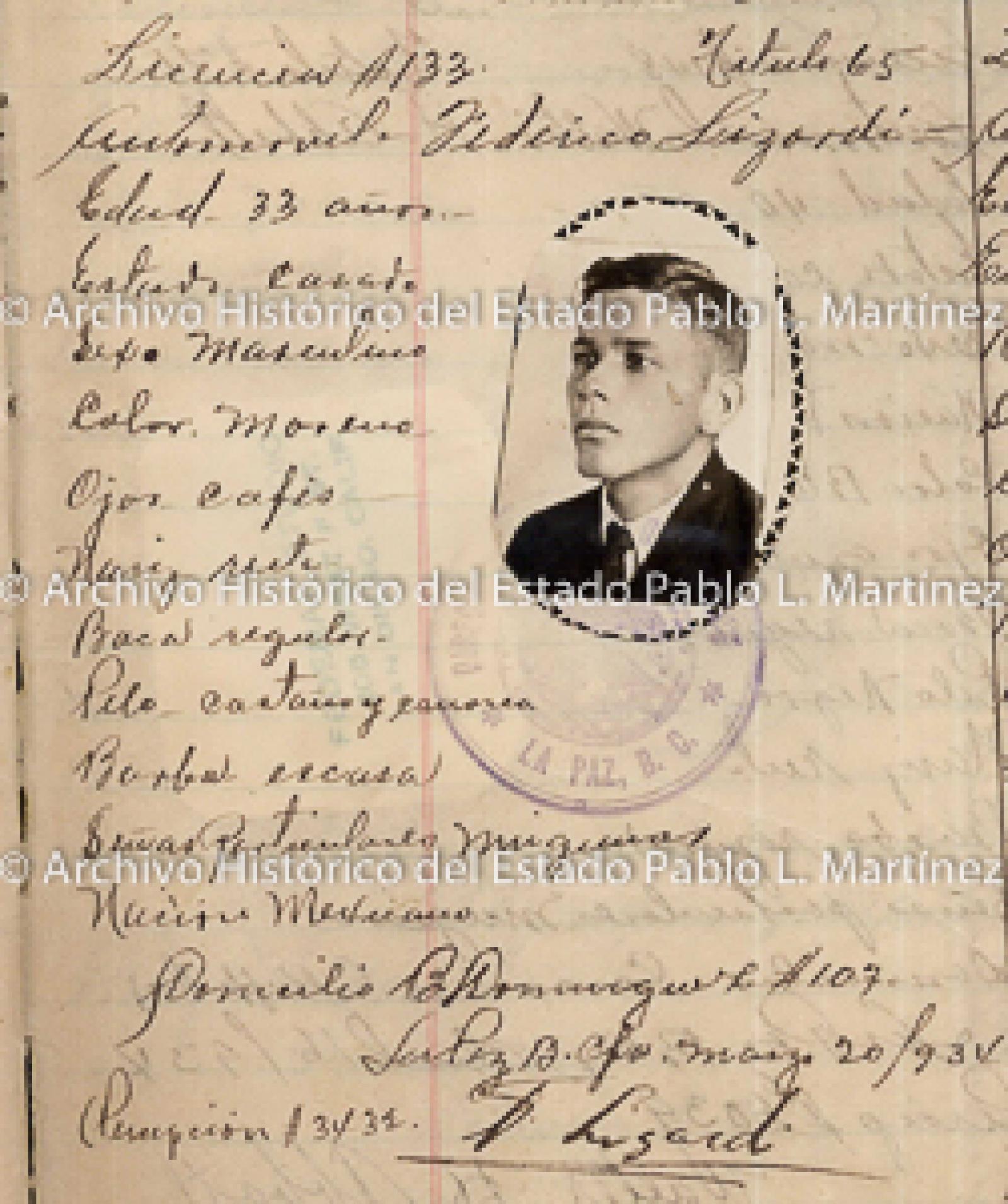 "Federico Lizardi", retrato.
