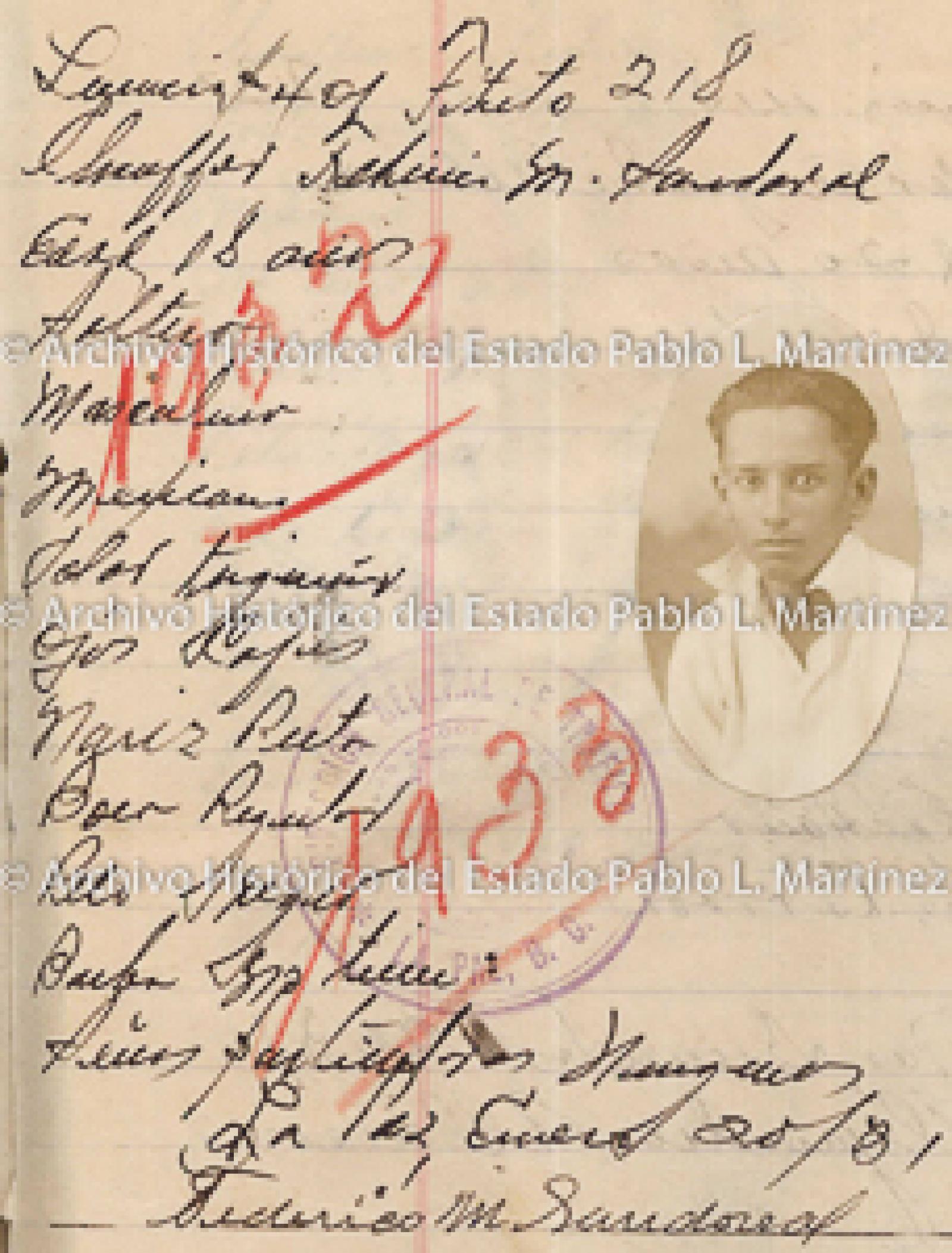 "Federico M. Sandoval", retrato.