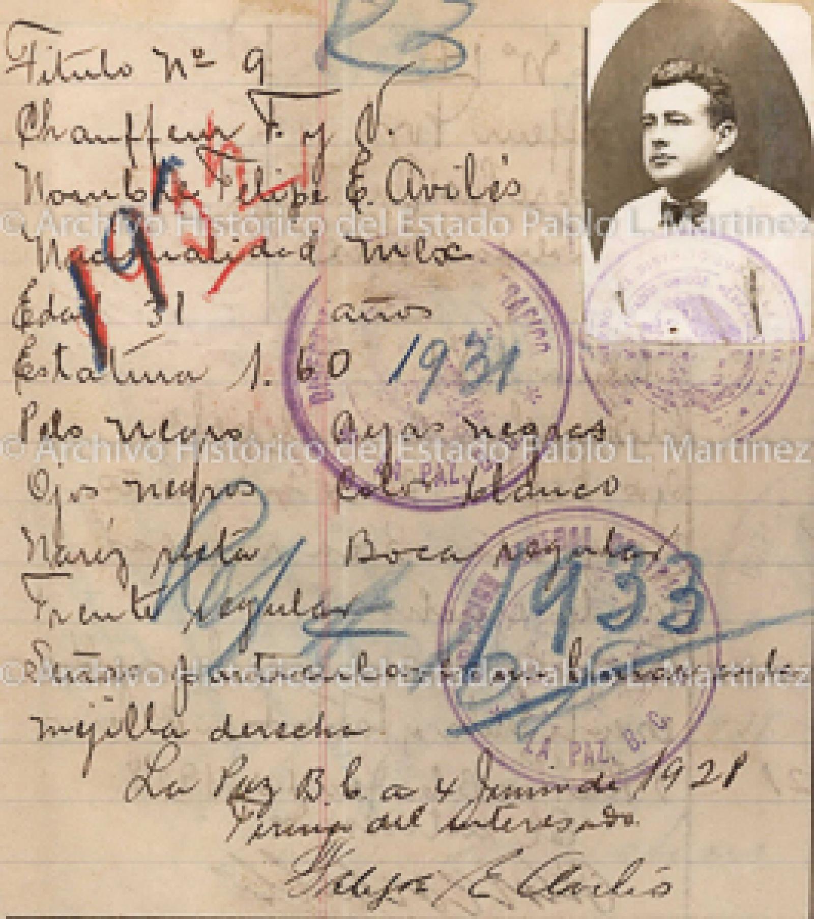"Felipe E. Avilés", retrato.