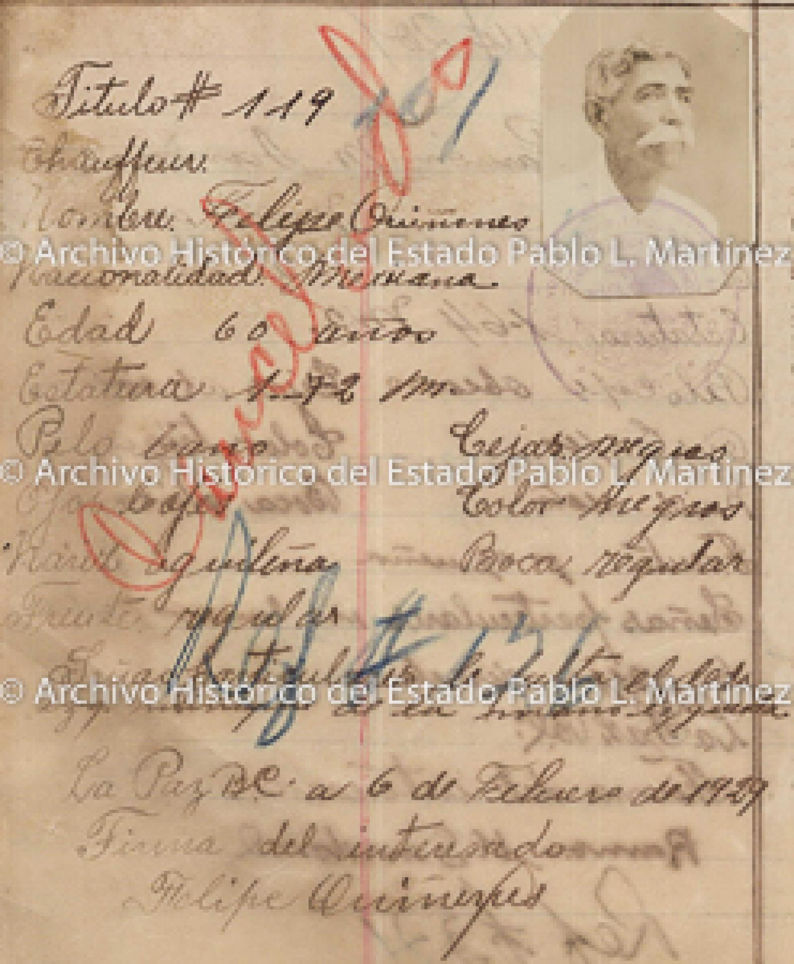 "Felipe Quiñones", retrato.