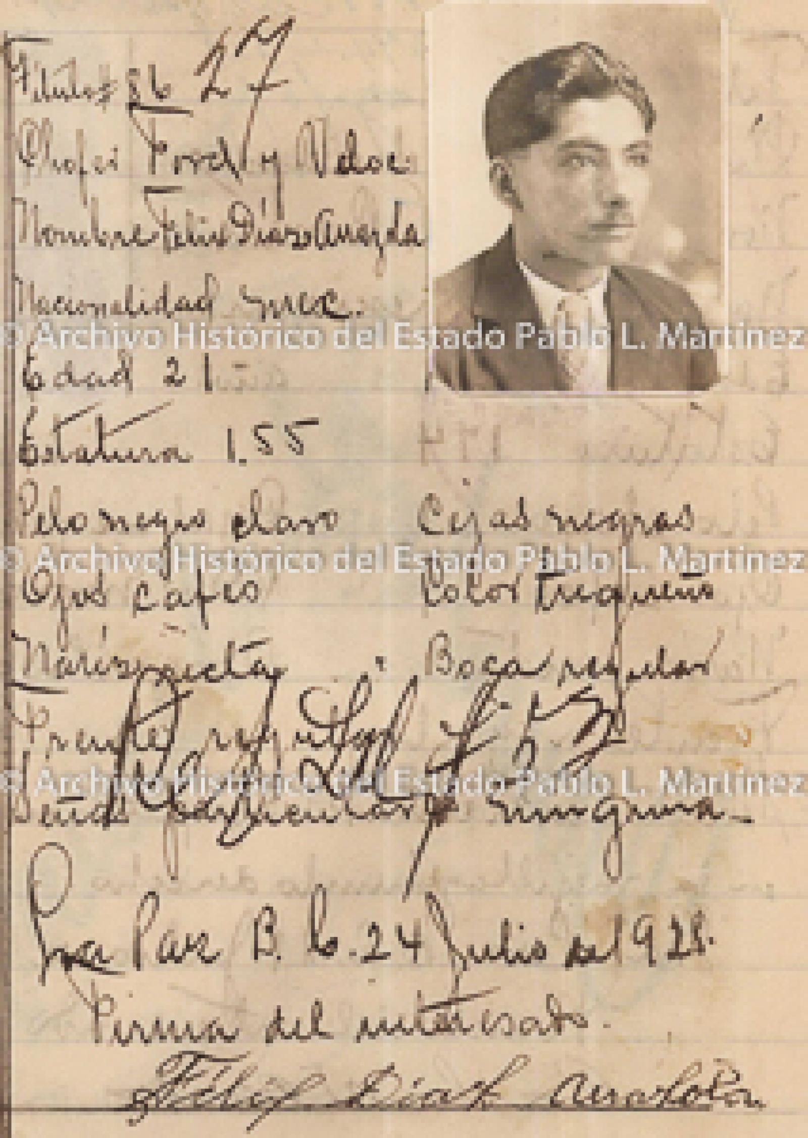 "Félix Díaz Arrazola", retrato.