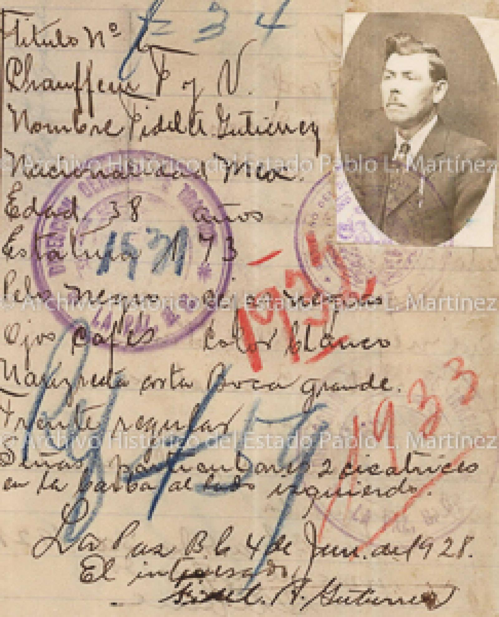 "Fidel A. Gutiérrez", retrato.