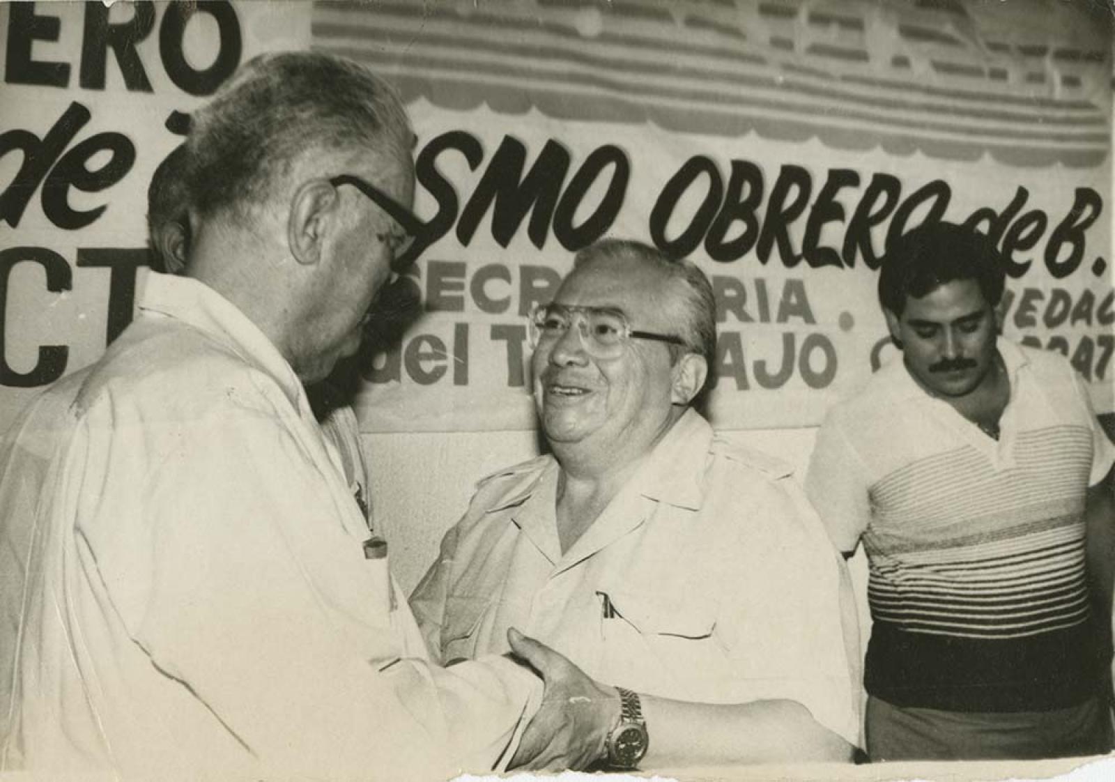 Fidel Velázquez y Mario Sosa, en evento de la CTM.