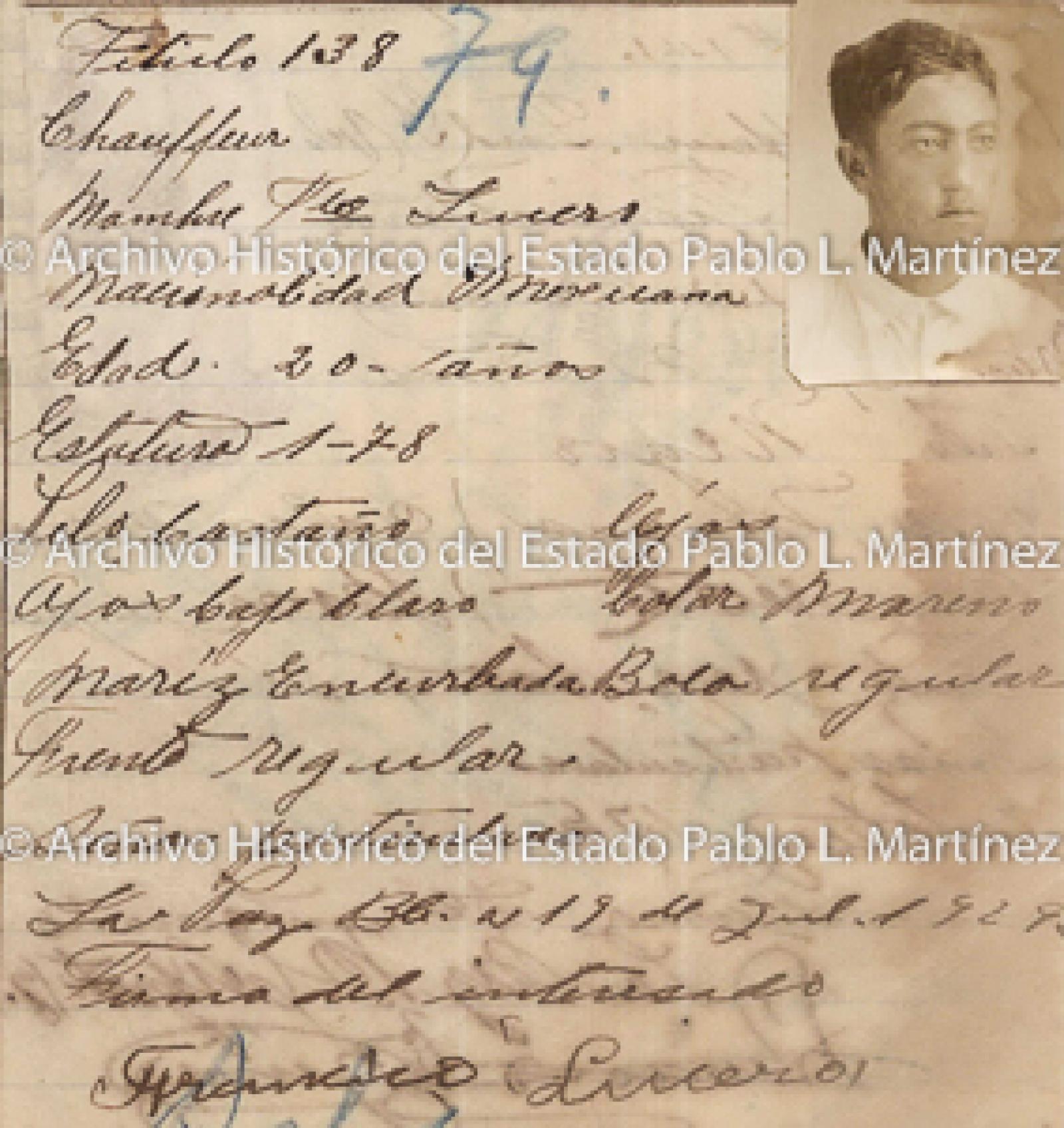 "Francisco Lucero", retrato.
