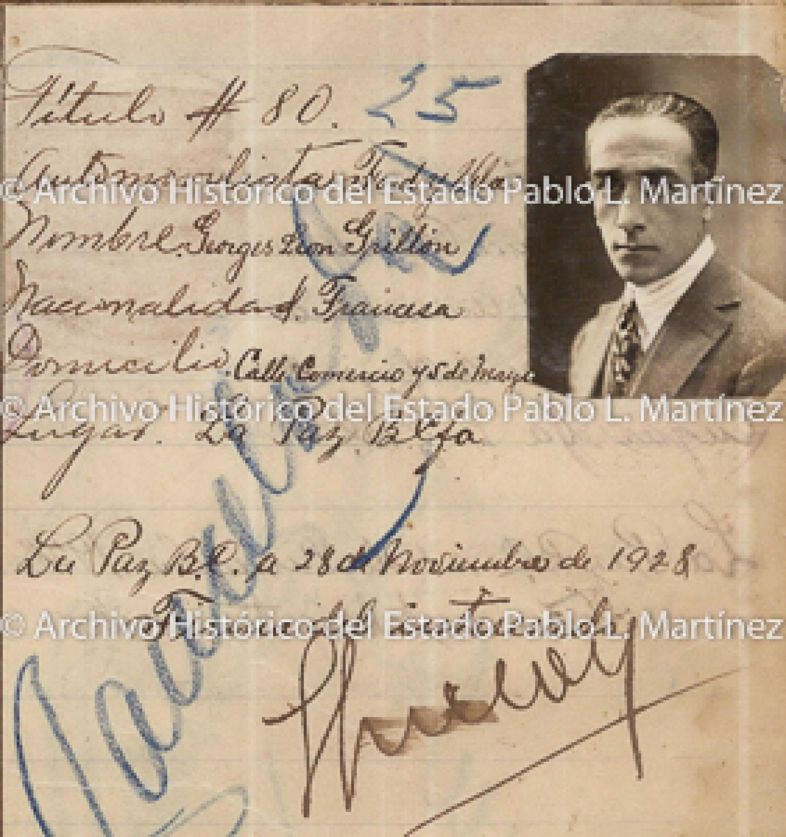 "Georges León Grillón", retrato.
