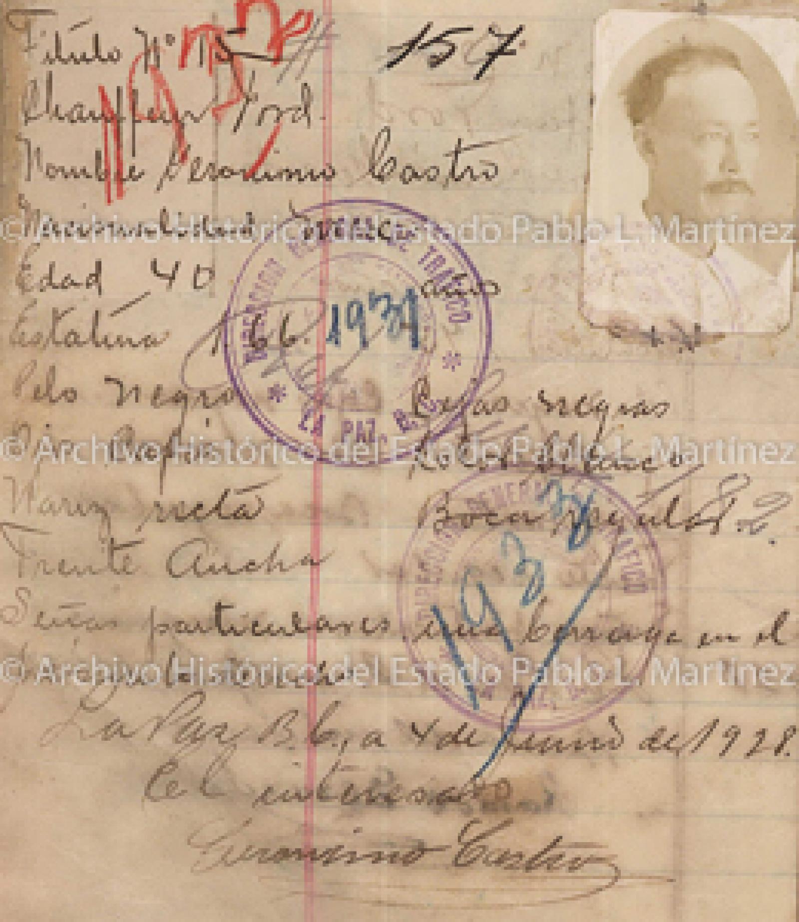 "Gerónimo Castro", retrato.